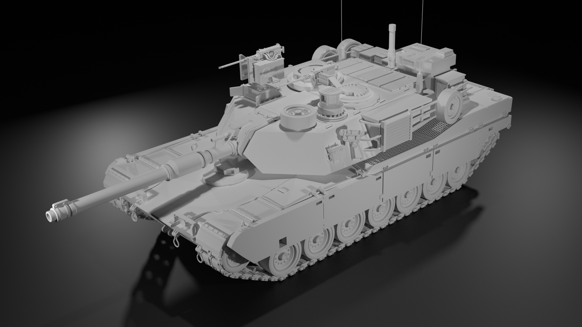 Model of the American M1 Abrams MBT - My, 3D modeling, Tanks, Blender, Longpost, Abrams