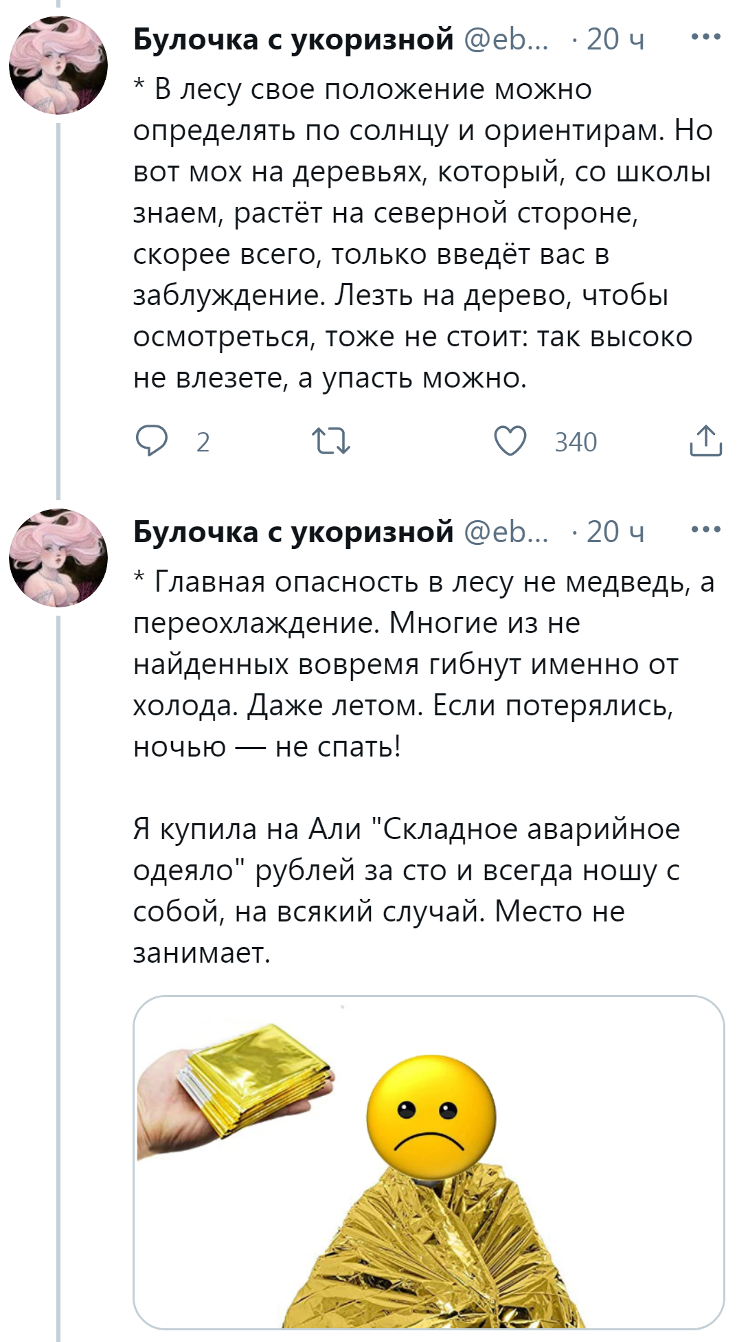 Обязательно к прочтению! - Скриншот, Twitter, Тред, Правила, Выживание, Спасение, Лиза Алерт, Внимание, Жизнь, Лес, Природа, Длиннопост, Праздники, Майские праздники