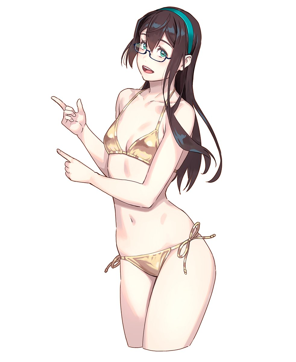 Golden Ooyodo - Kantai collection, Ooyodo, Anime, Anime art, Swimsuit, Bikini, Yuji