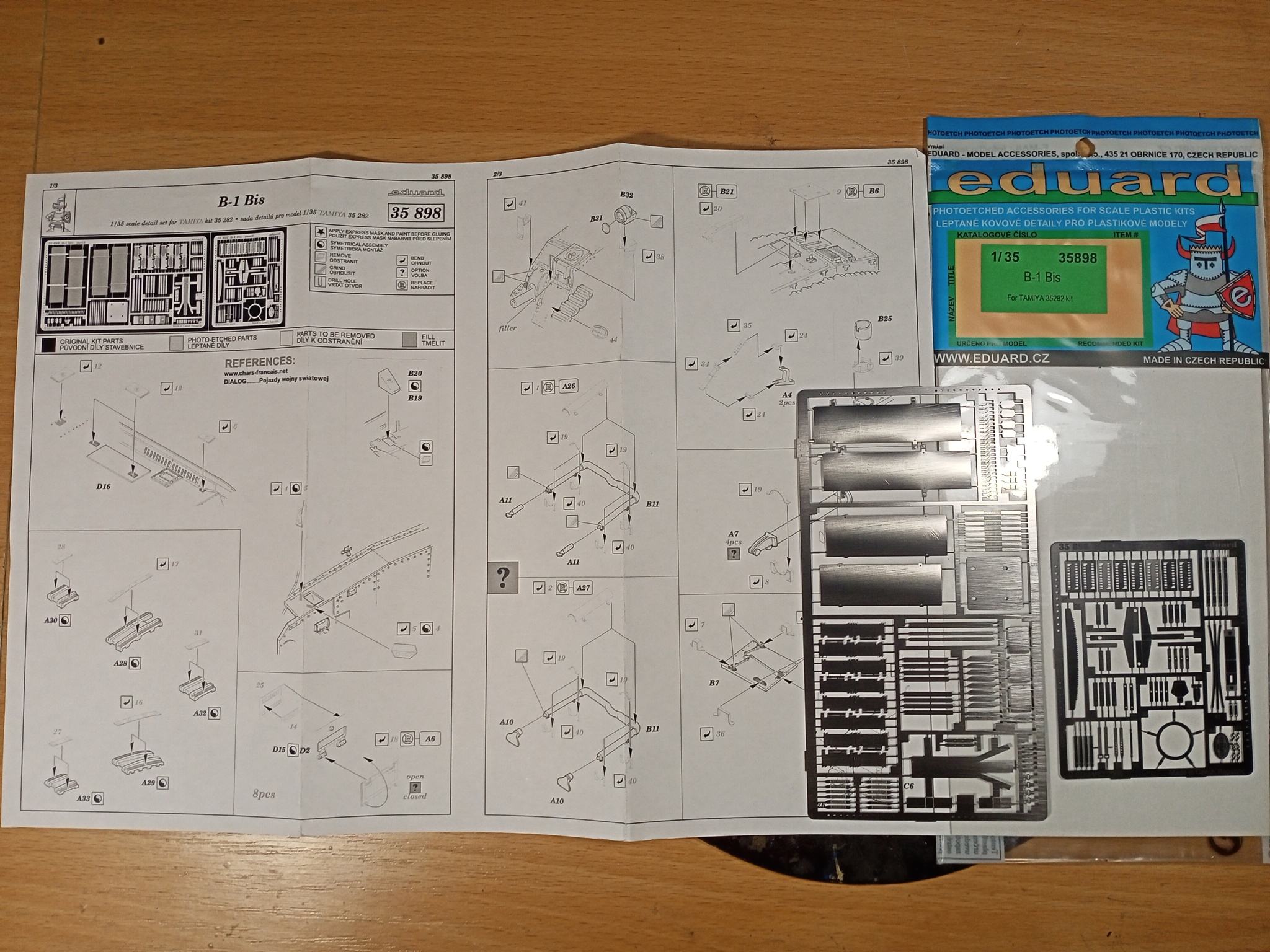 Char B1 bis (1/35 Tamiya, Eduard etched). Assembly Notes - My, Stand modeling, Modeling, Hobby, Prefabricated model, Assembly, Airbrushing, With your own hands, Miniature, Tanks, Needlework with process, The Second World War, France, Longpost