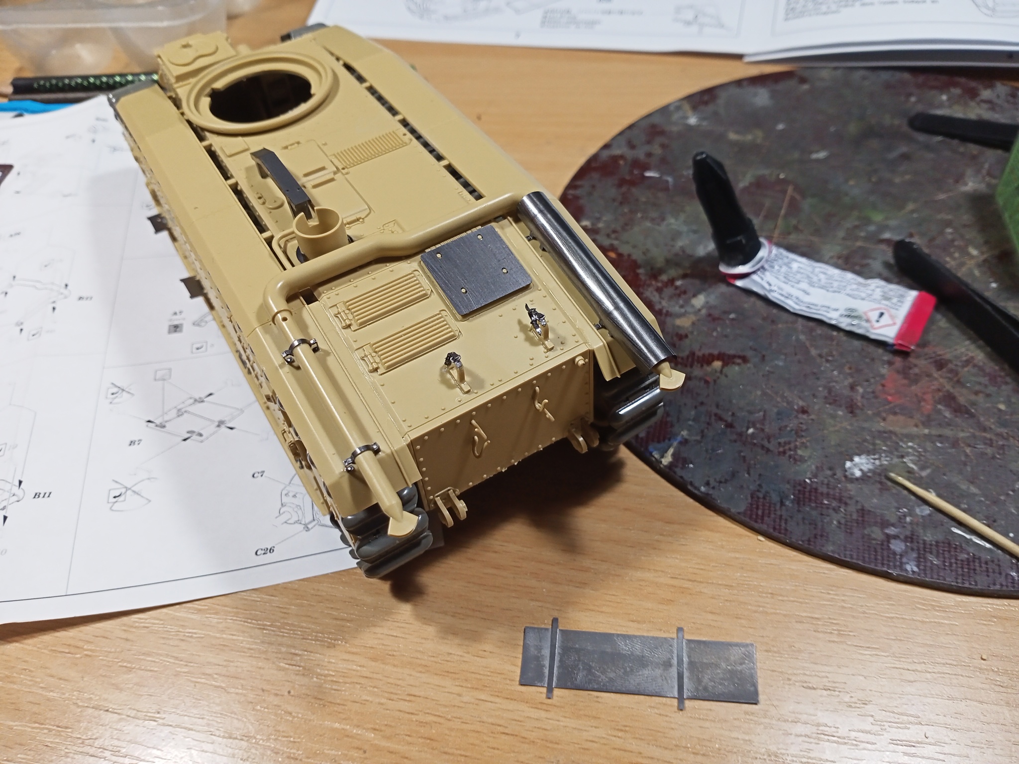 Char B1 bis (1/35 Tamiya, Eduard etched). Assembly Notes - My, Stand modeling, Modeling, Hobby, Prefabricated model, Assembly, Airbrushing, With your own hands, Miniature, Tanks, Needlework with process, The Second World War, France, Longpost