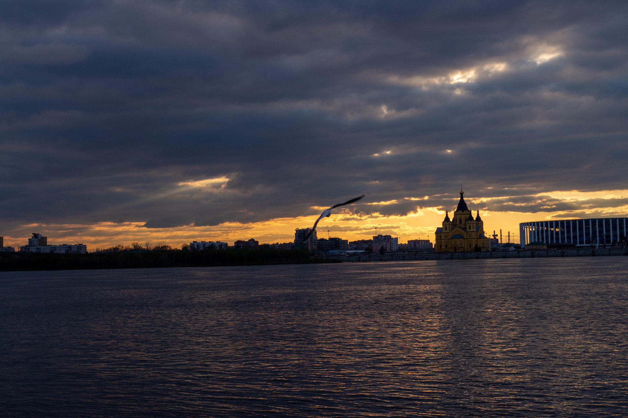 A little bit of May Day Nizhny Novgorod - My, The photo, Nizhny Novgorod, Sunset, Longpost