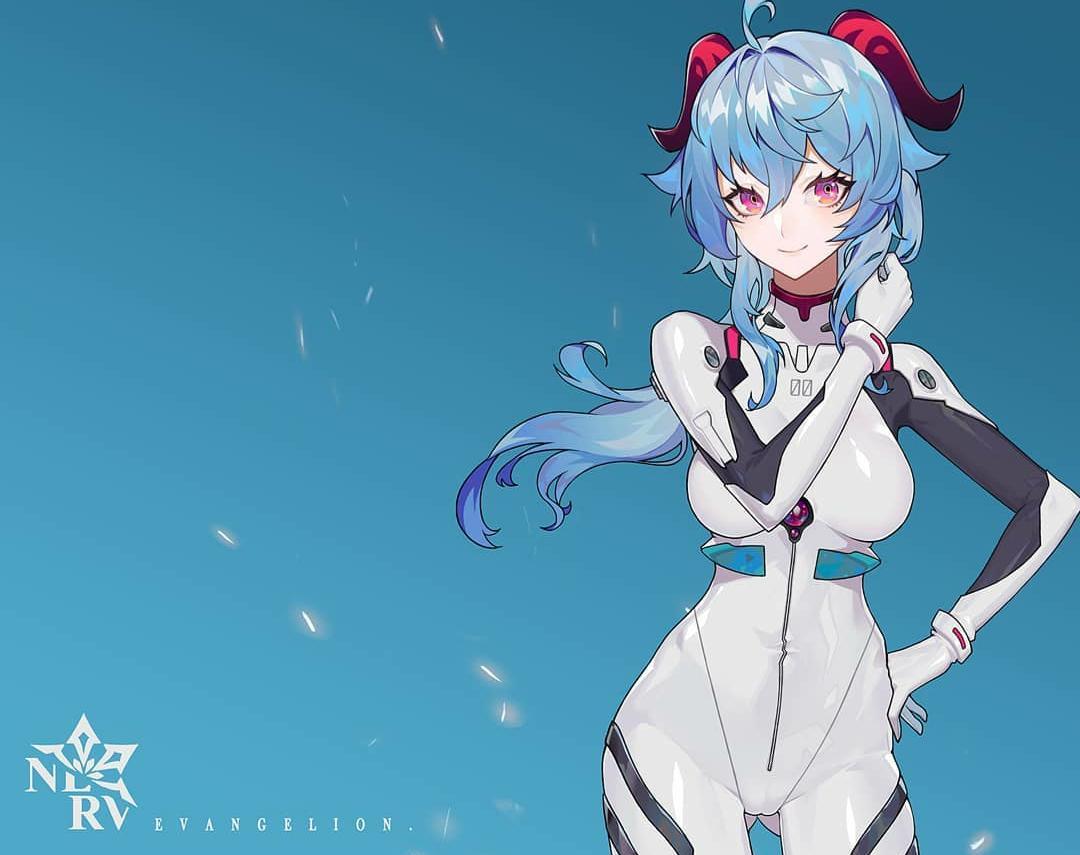 Gan Yun, only Rei. (perfection) - Genshin impact, Ganyu (Genshin Impact), Rei ayanami, Evangelion, Anime, Anime art