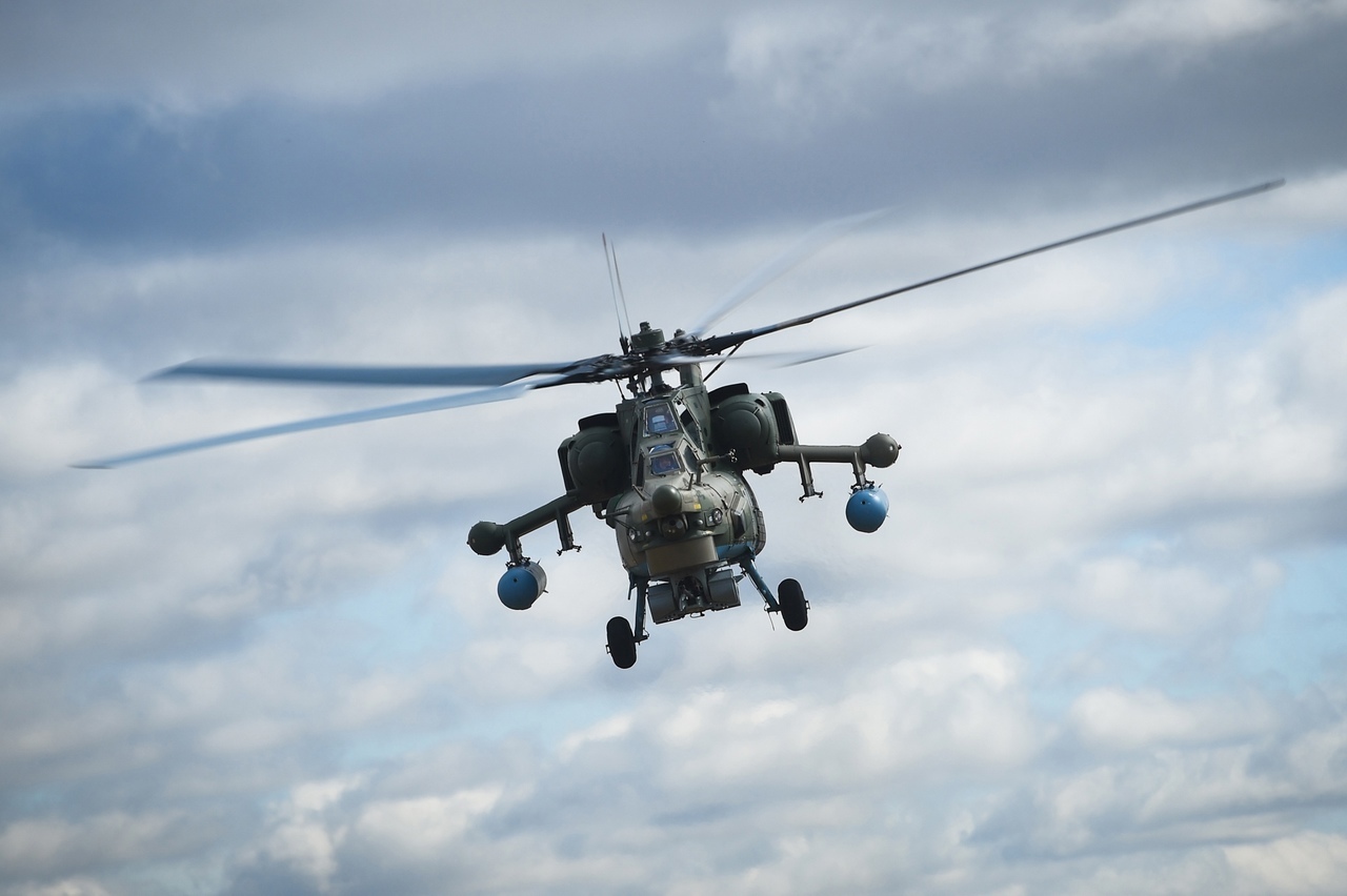 Mi-28N Night Hunter during preparation for the aerial part of the Victory Parade at Klin airfield - The photo, Russia, Aviation, Helicopter, Victory parade, Wedge, Military, Vks, Mi-28