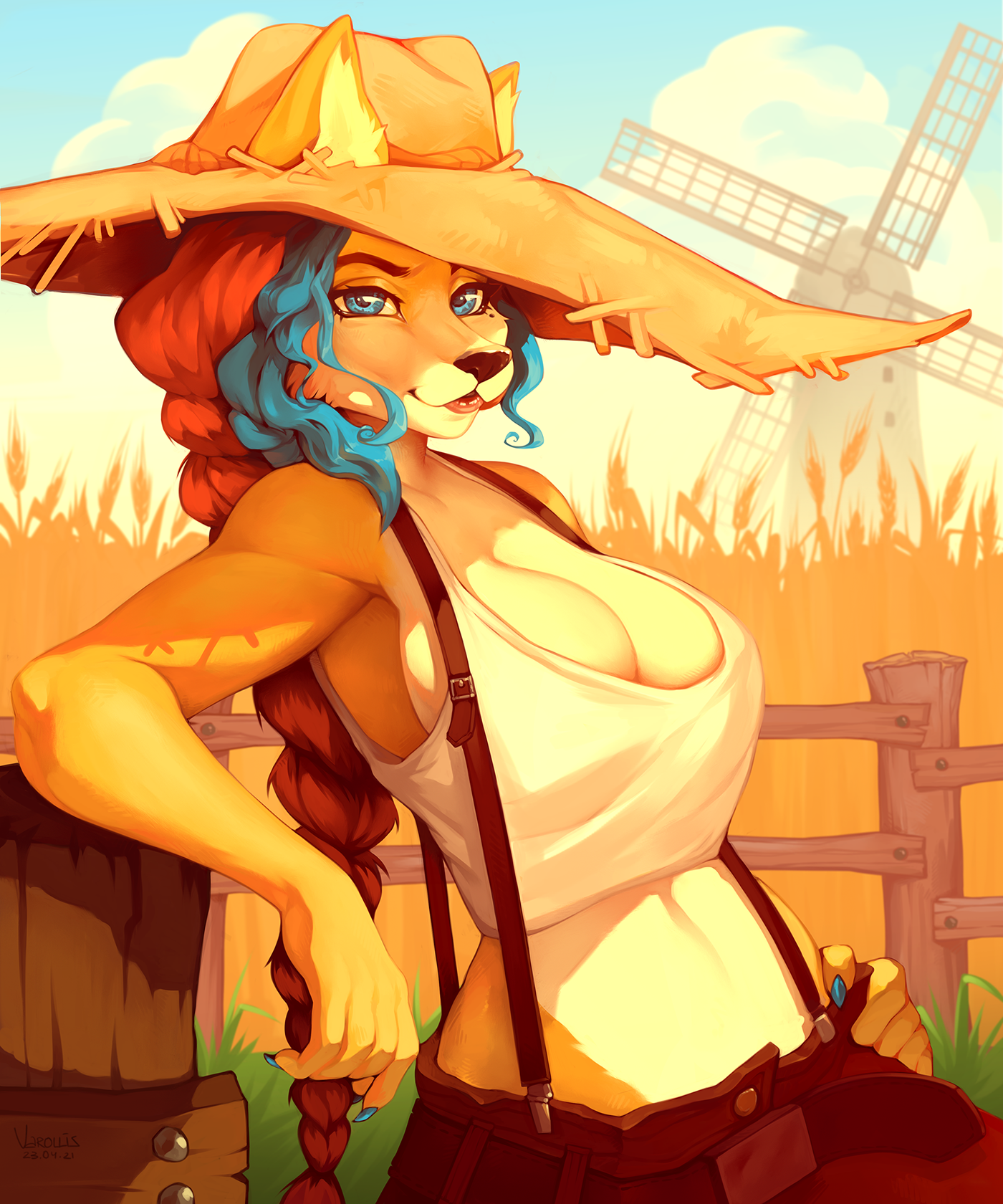 On the farm - NSFW, Furry, Anthro, Art, Furry edge, Furry fox, Varollis