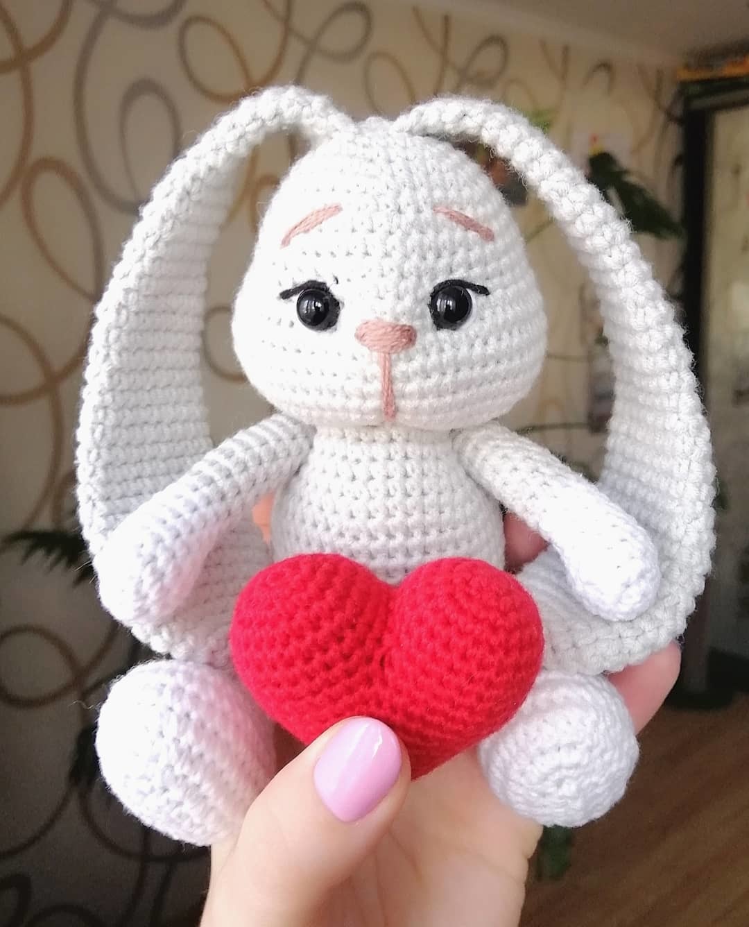 I love hares, they are so cute))) As a child, my grandfather brought me hotels from the hare, maybe that’s why I love them so much!?!))) - My, Knitted toys, Needlework, Handmade, Hobby, Soft toy, Toys, Hare, Longpost, Needlework without process