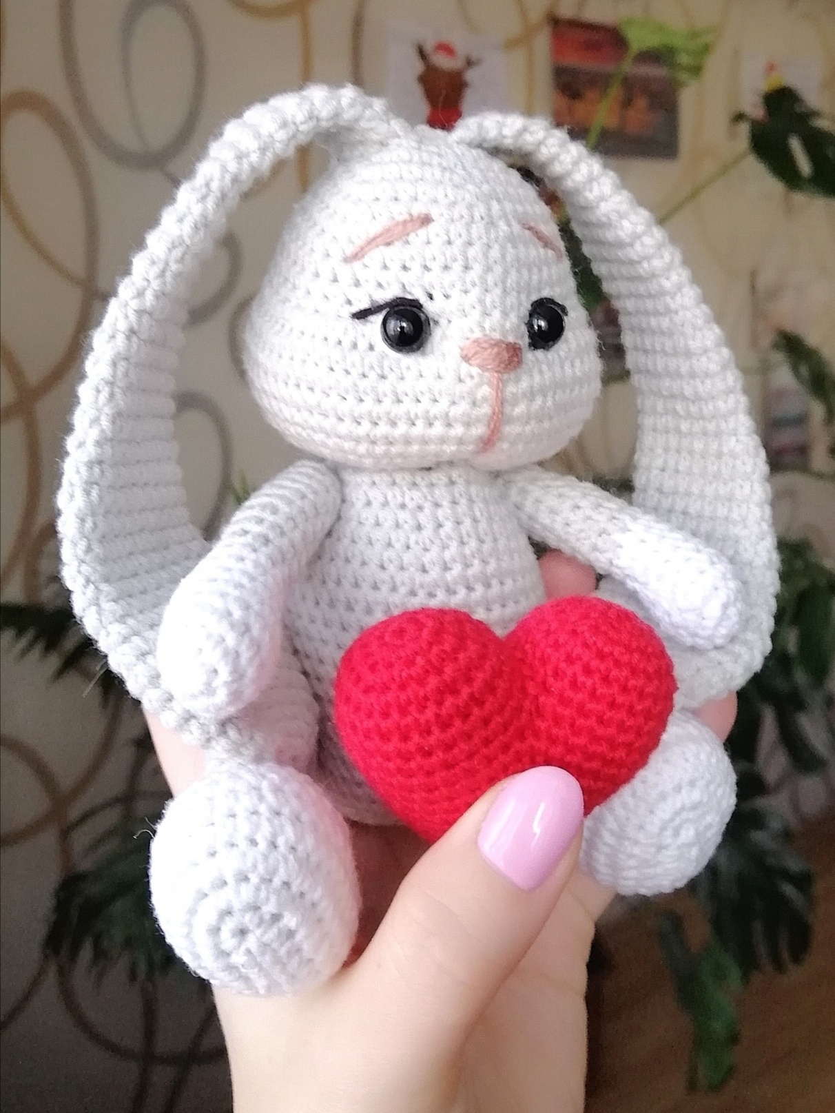 I love hares, they are so cute))) As a child, my grandfather brought me hotels from the hare, maybe that’s why I love them so much!?!))) - My, Knitted toys, Needlework, Handmade, Hobby, Soft toy, Toys, Hare, Longpost, Needlework without process