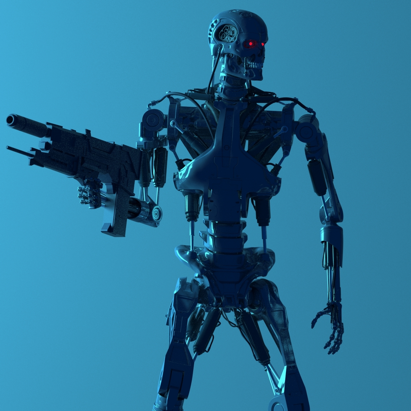 Terminator t-800 3D model V.2 - My, Terminator 2: Judgment Day, 3D modeling, Longpost