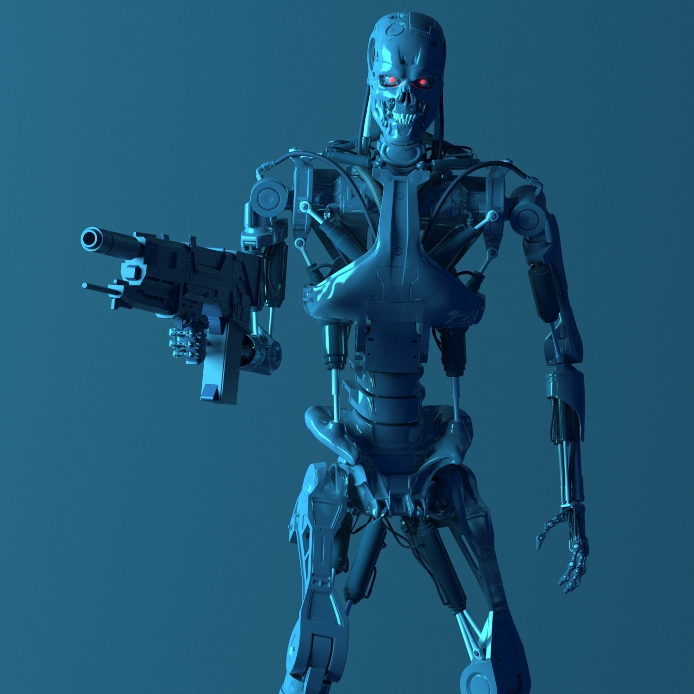 Terminator t-800 3D model V.2 - My, Terminator 2: Judgment Day, 3D modeling, Longpost