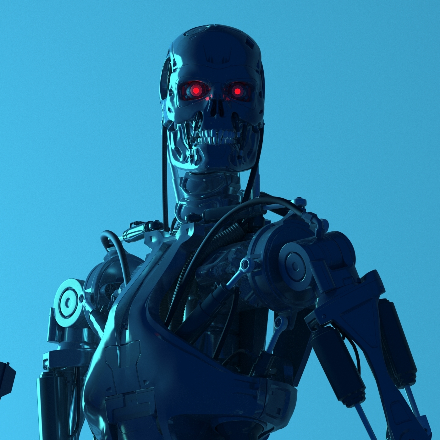 Terminator t-800 3D model V.2 - My, Terminator 2: Judgment Day, 3D modeling, Longpost