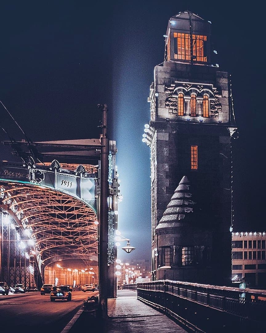 Bolsheokhtinsky Bridge - Saint Petersburg, Bolsheokhtinsky bridge, Longpost, The photo