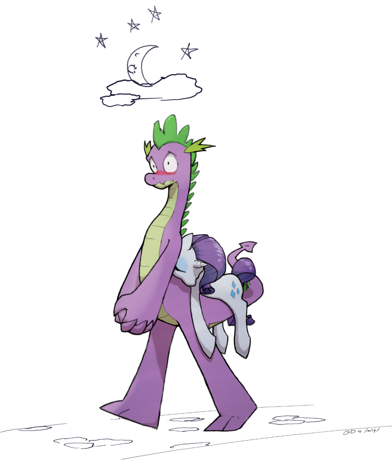 Dragon and tired horse - My little pony, Rarity, Spike, Shipping