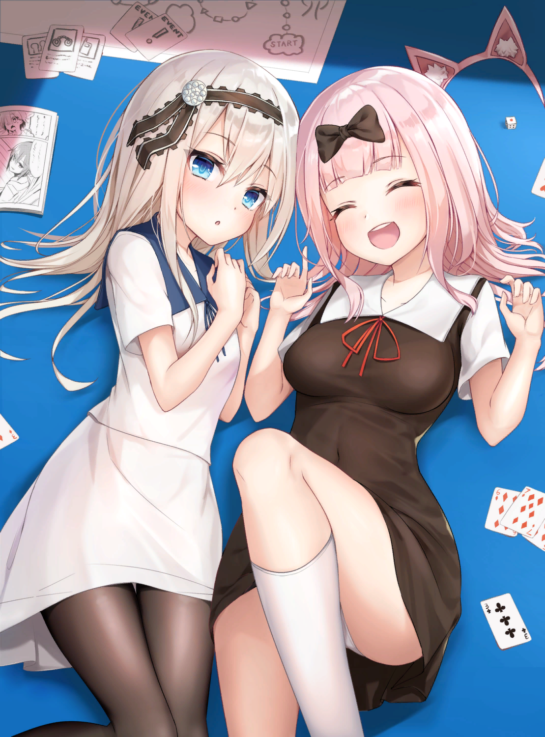 Girlfriends - Kaguya-Sama wa Kokurasetai, Fujiwara chika, Shirogane Kei, Anime art, Anime