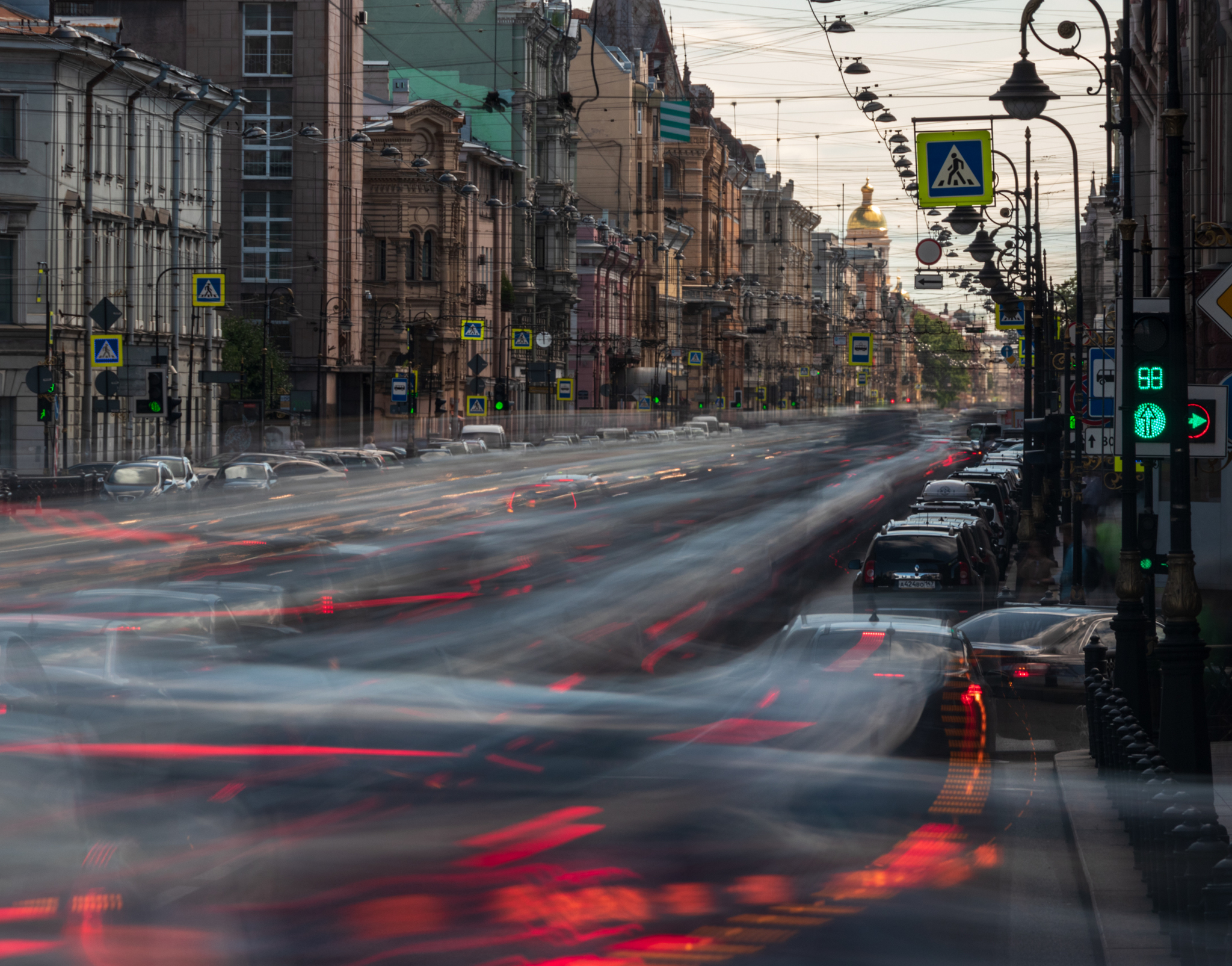 Flow - My, Long exposure, Liteiny Prospekt, The wire, Auto, Saint Petersburg