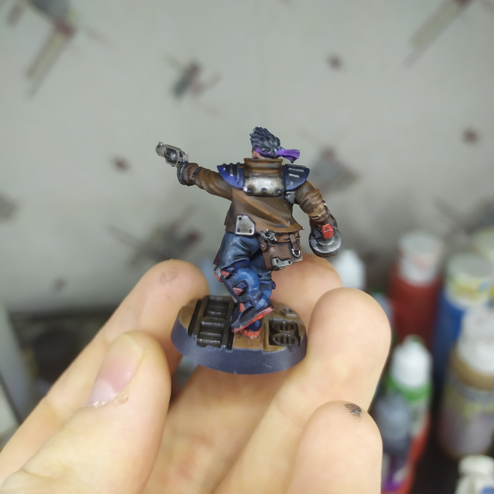 Some Necromundan guys in leather jackets - My, Warhammer 40k, Warhammer, Necromunda, Acrylic, Wh miniatures, Board games, Desktop wargame, Painting miniatures, Longpost