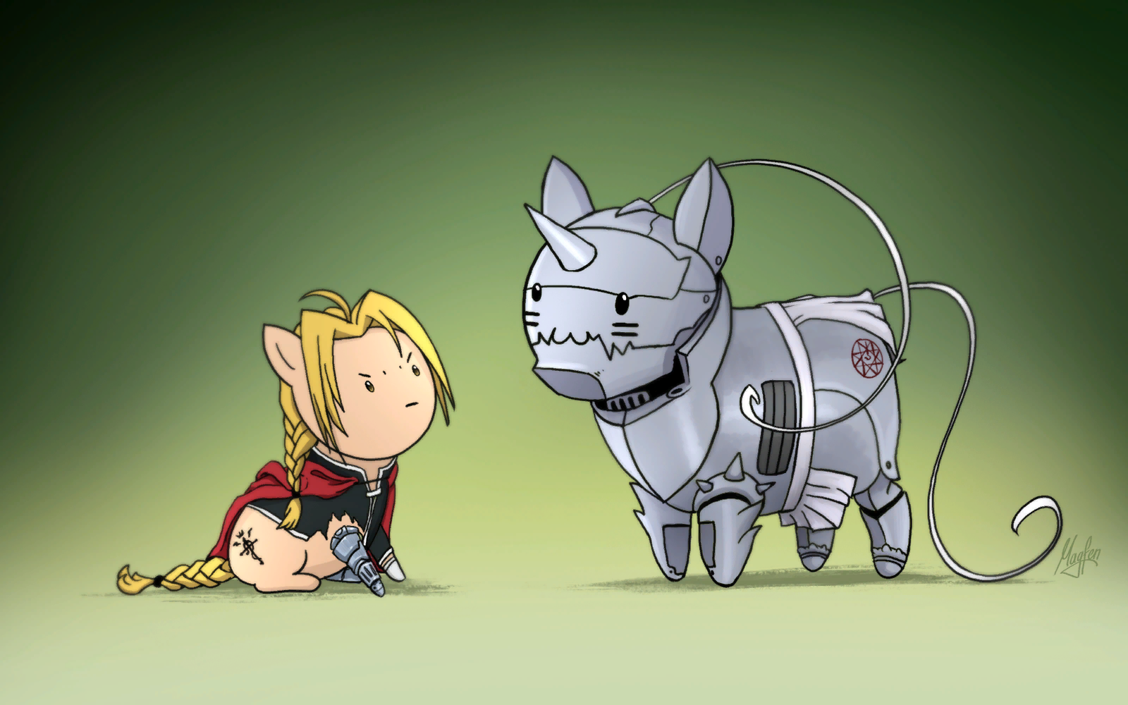 Братья Элрики - My Little Pony, Fullmetal Alchemist, Edward Elric, Alphonse Elric, Понификация, Magfen