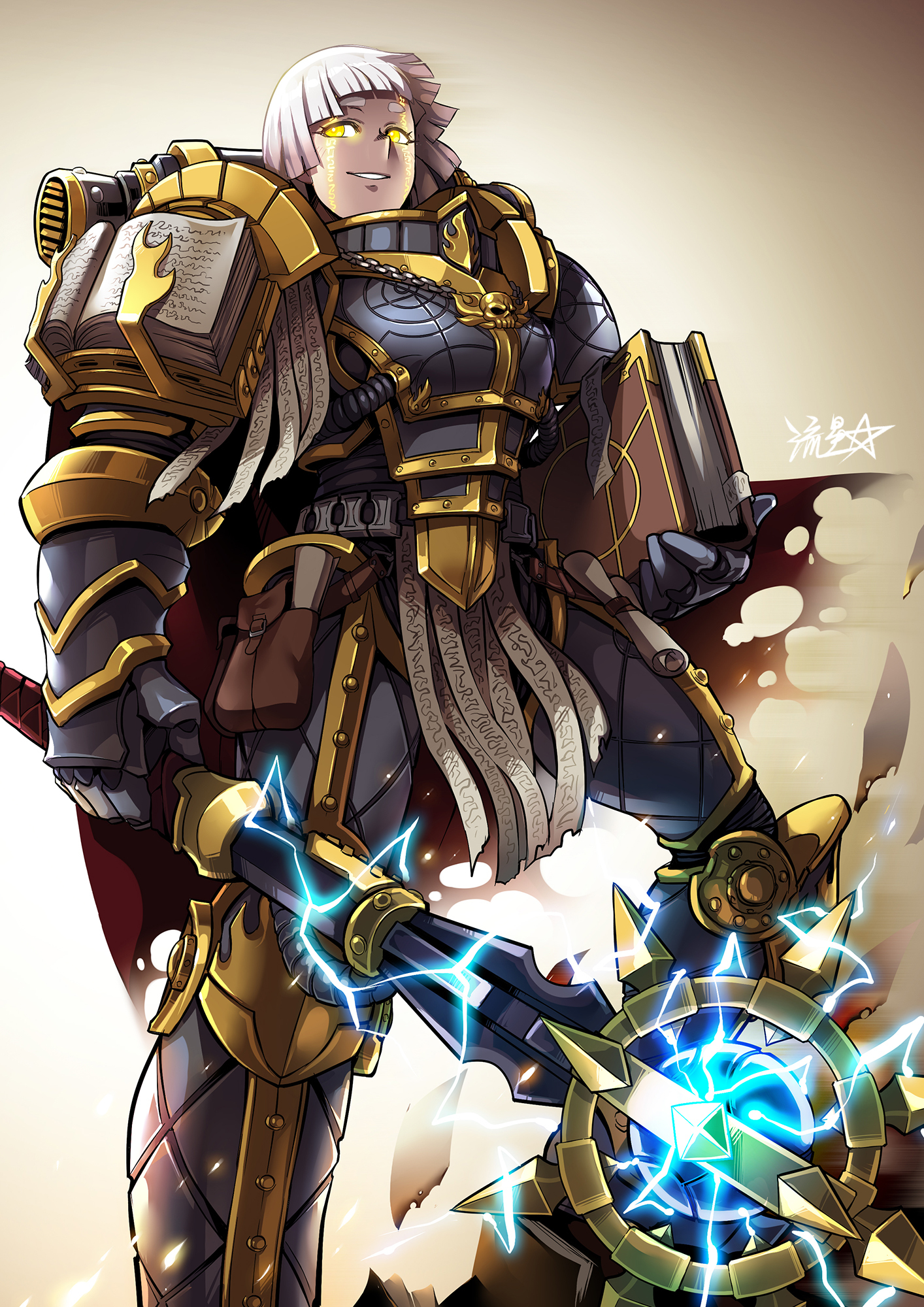 Lorgar-chan - Warhammer 40k, Wh Art, Art, Anime art, Primarchs, Rule 63, Lorgar Aurelian, Longpost, Cnmbwjx