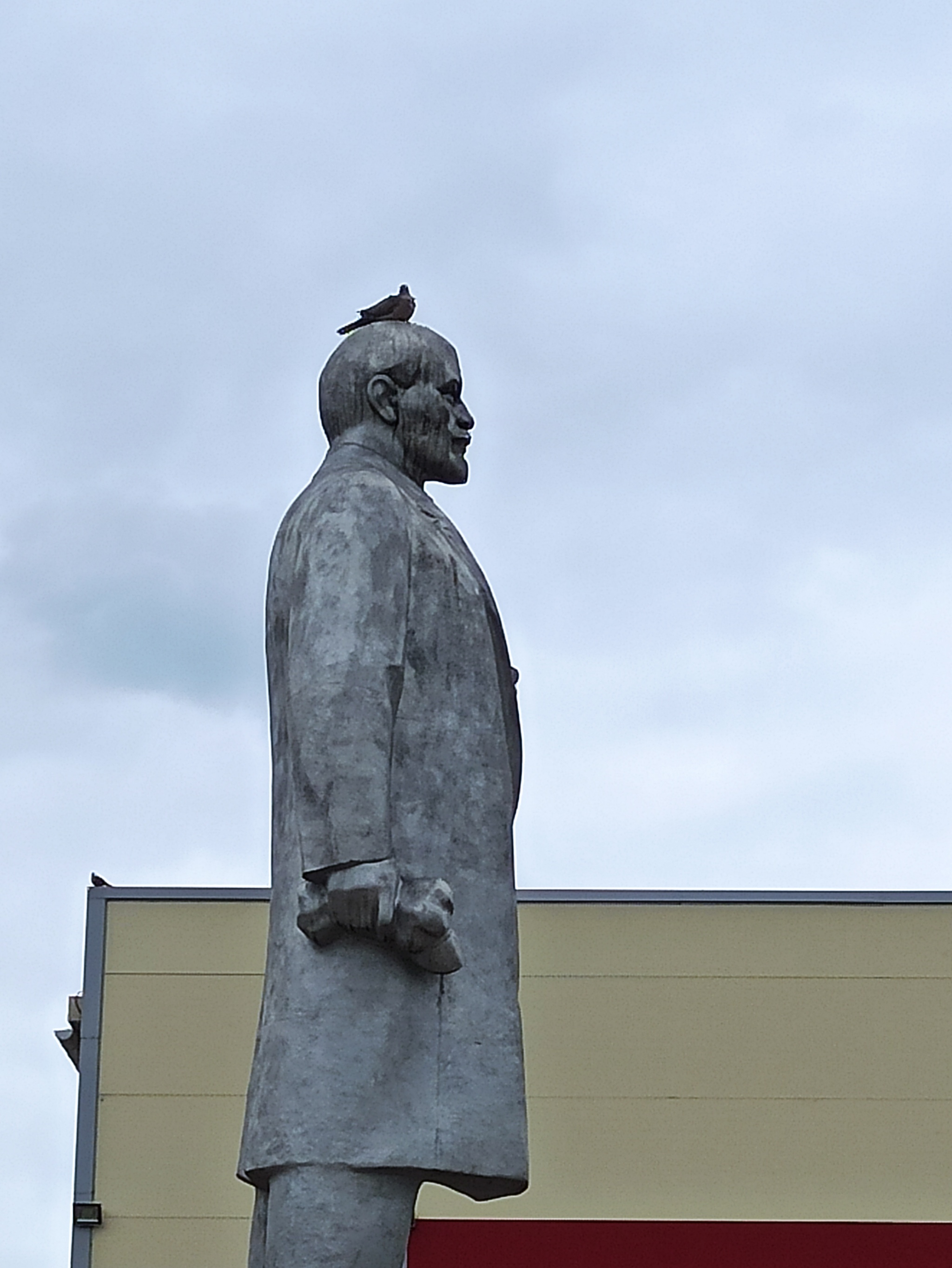 I present to your attention... - My, Humor, Pigeon, Lenin, Monument, Photo on sneaker, Longpost