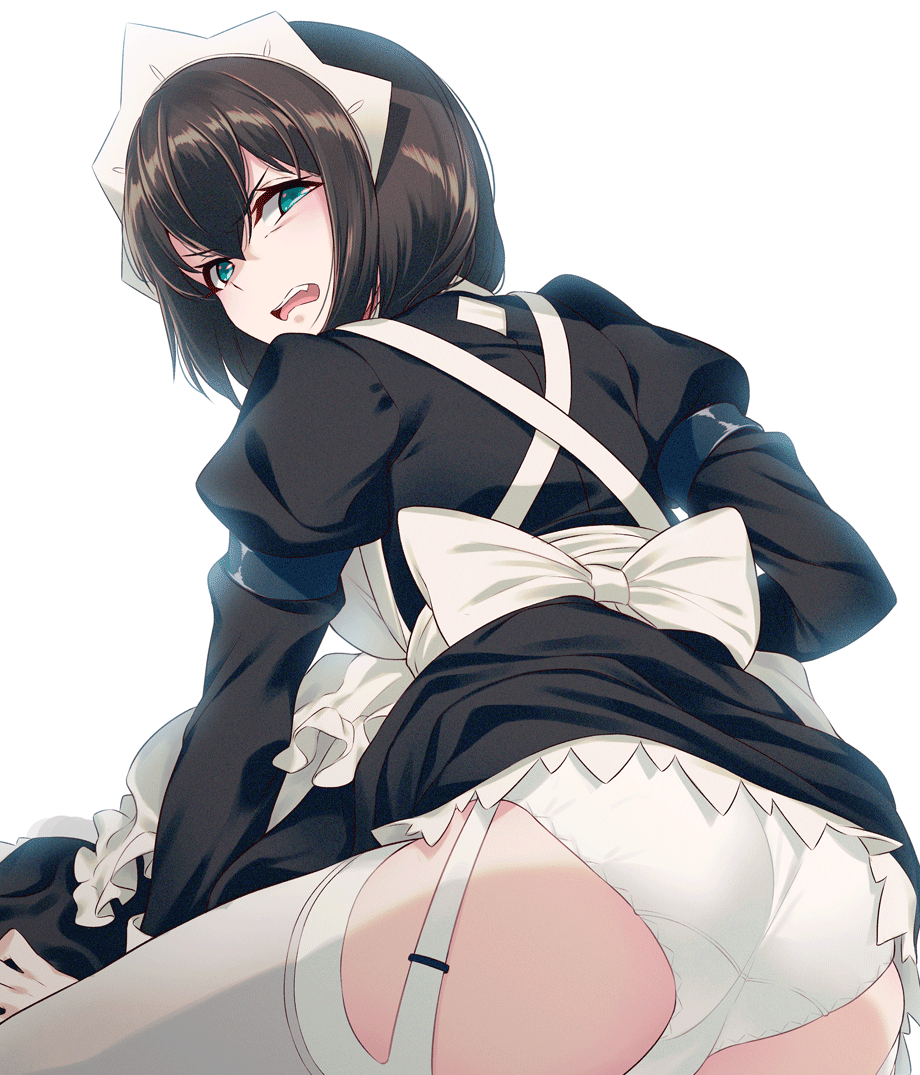 Housemaid - NSFW, Art, Girls, Anime art, Anime, Erotic, Hand-drawn erotica, 40hara, Longpost, Underwear, Booty, Pantsu