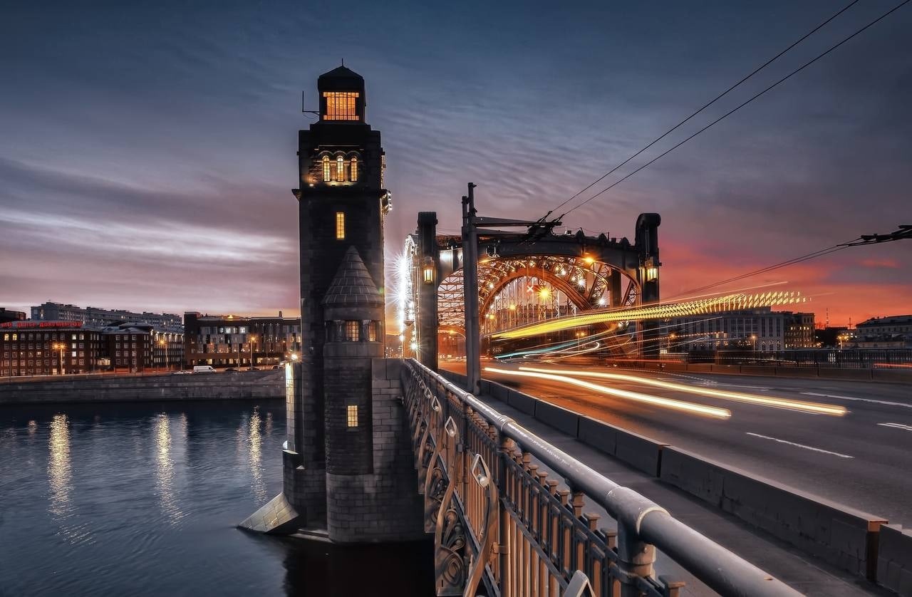 Bolsheokhtinsky Bridge - Saint Petersburg, Bolsheokhtinsky bridge, Longpost, The photo