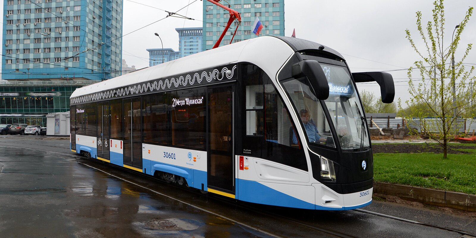 The first single-section trams entered routes in the north-west of Moscow - Moscow, Tram, Transport