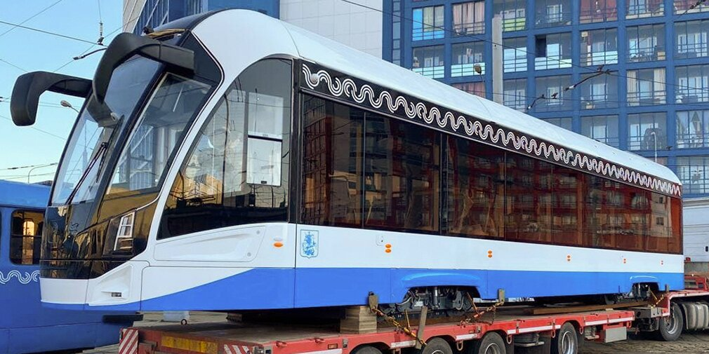 The first single-section trams entered routes in the north-west of Moscow - Moscow, Tram, Transport