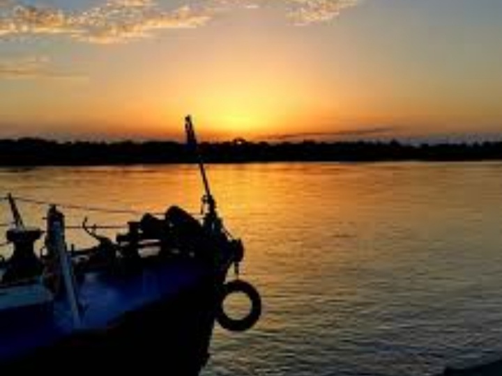 Sunset - Sunset, River, Motor ship, beauty