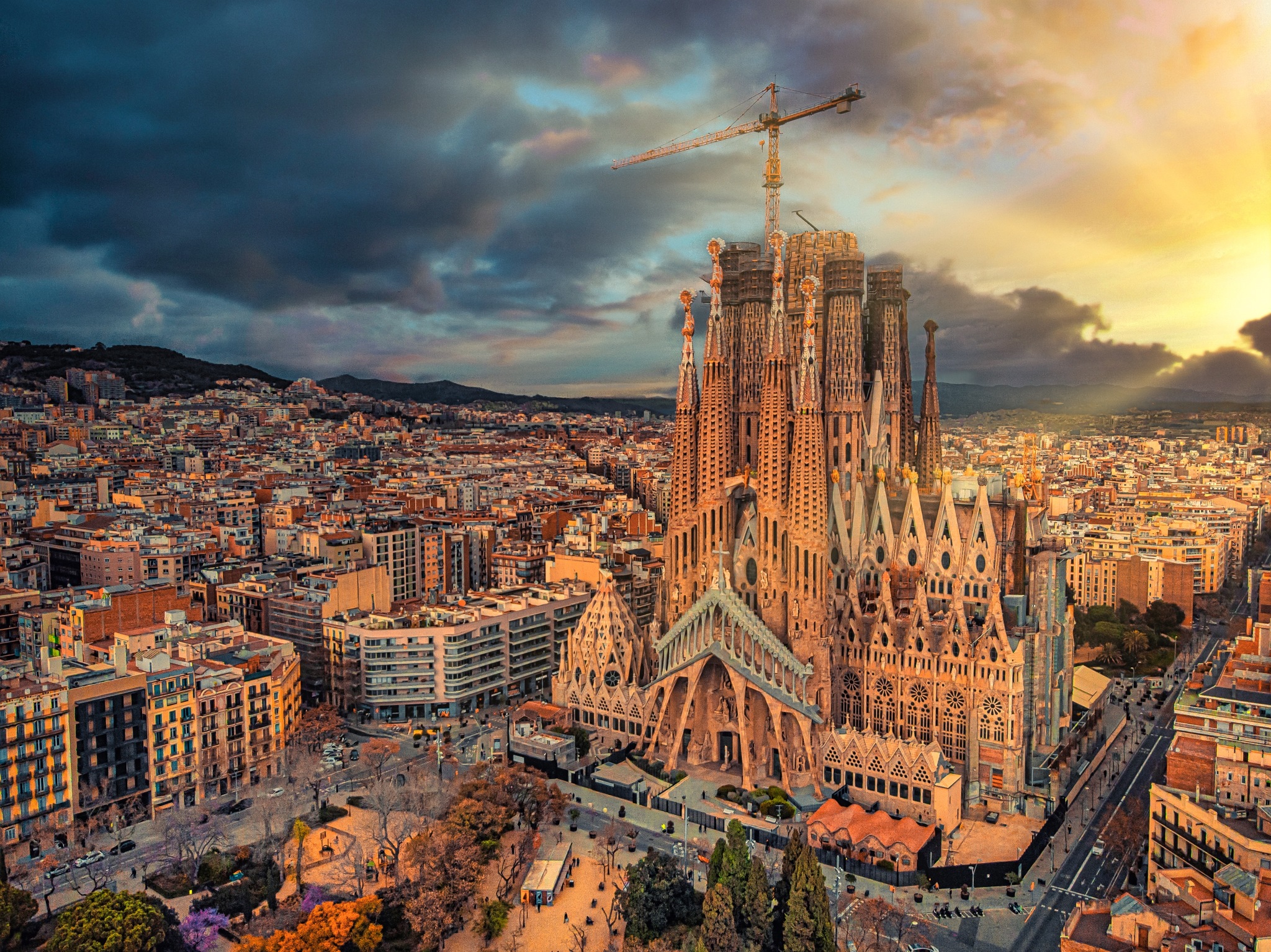 Sagrada Familia and a piece of Barcelona - My, The photo, Barcelona (city), Drone, Spain, Sagrada Familia, Aerial photography