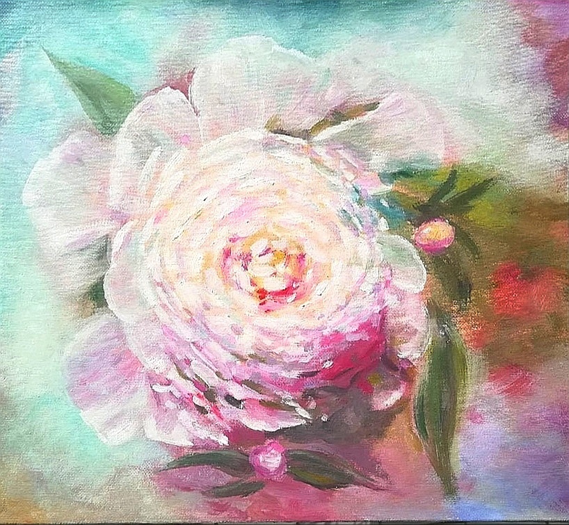 Peony - My, Butter, Oil painting, Painting, Peonies, Artist