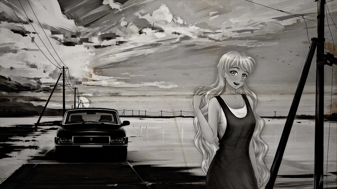 And so our worlds fly apart... - My, Endless summer, Visual novel, Glorifying, Art, Fan art