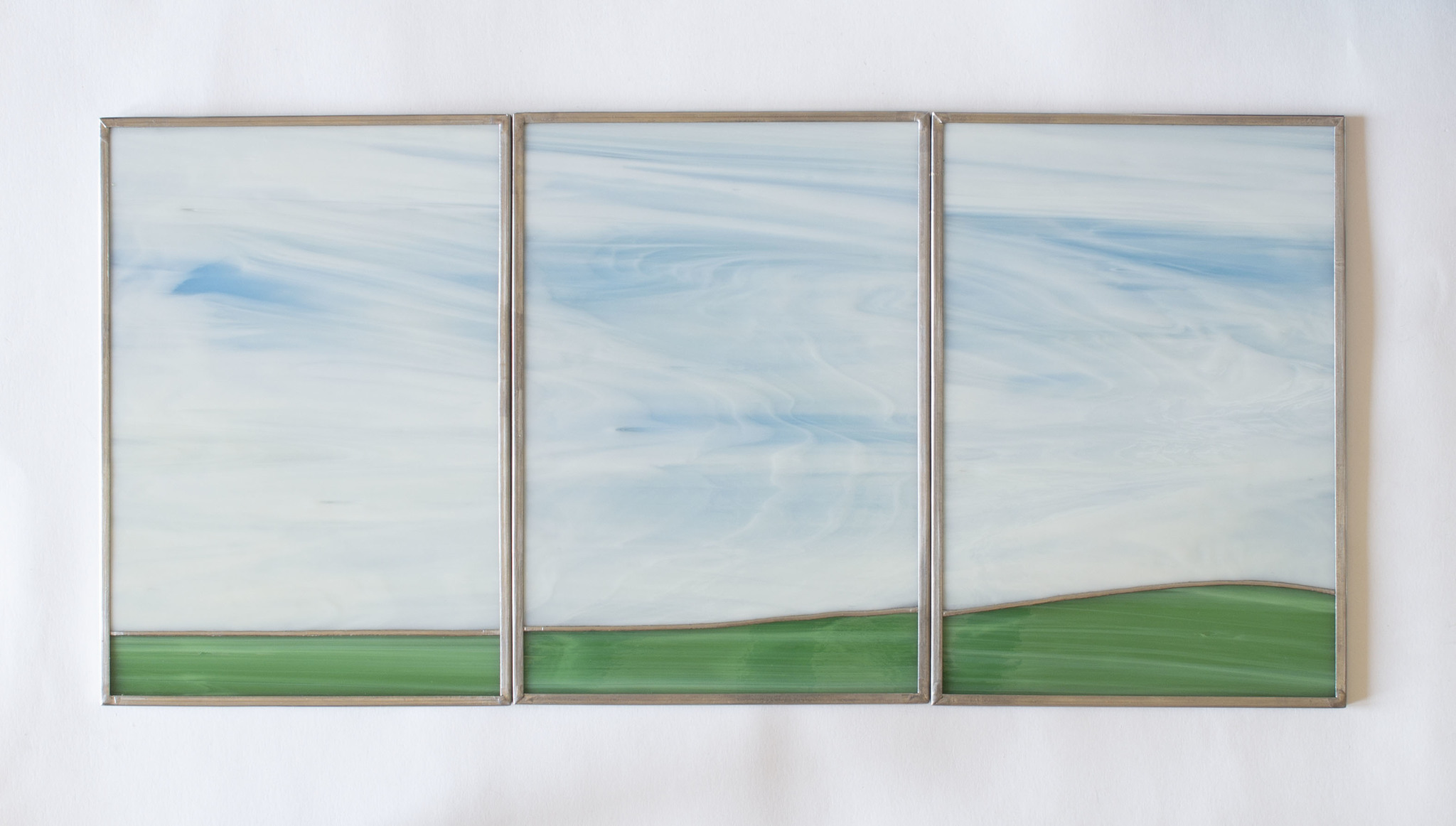 A series of glass paintings Serenity - My, Painting, Glass, Serenity, Needlework with process, Triptych, Sky, Clouds, Meadows, , The hills, Appeasement, Video, Longpost