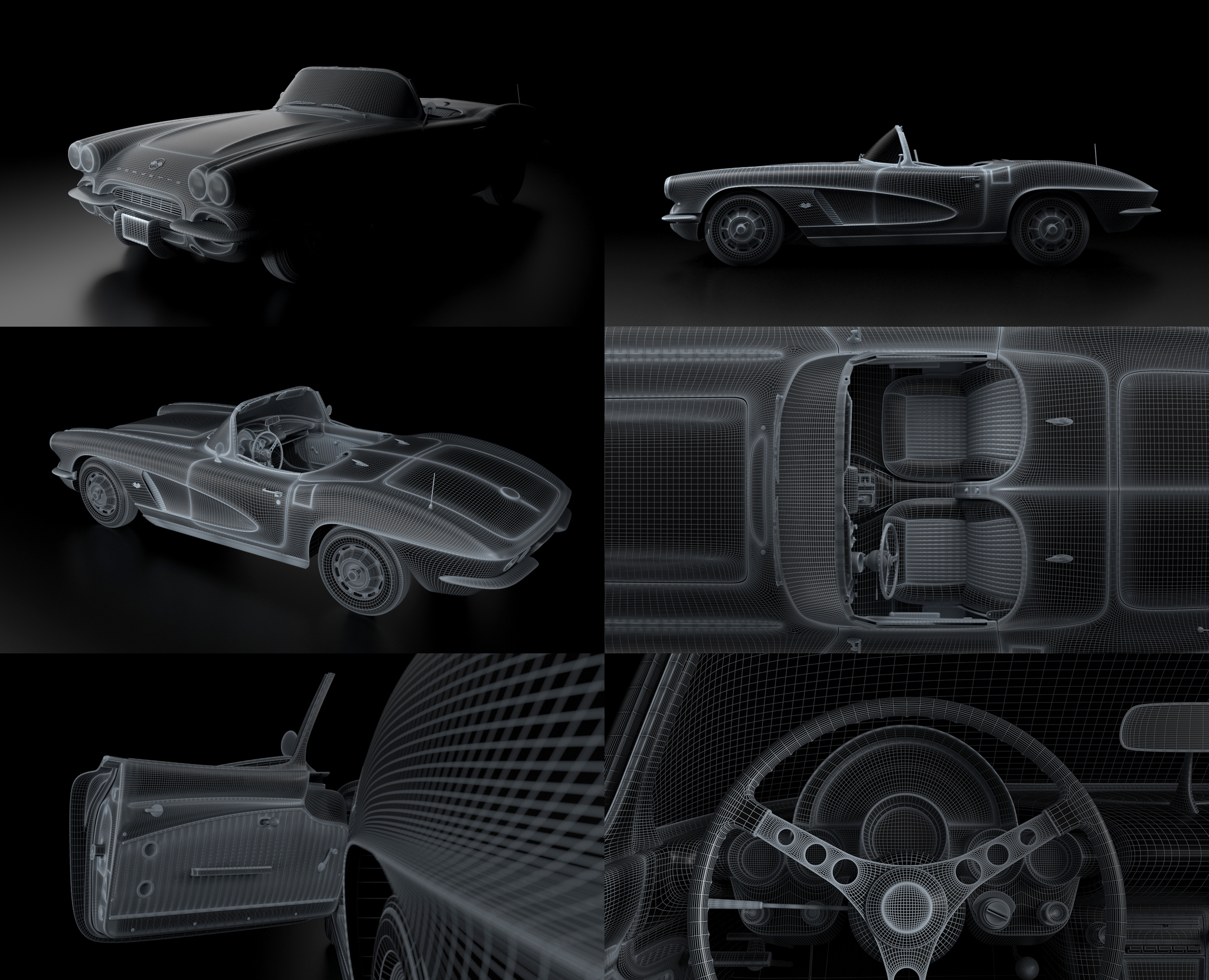 Chevrolet Corvette C1 1962 - My, Chevrolet, Chevrolet corvette, 1962, C1, Computer graphics, 3D modeling, 3D graphics, 3DS max, , Auto, Longpost