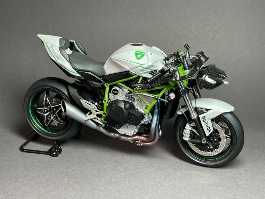 Kawasaki Ninja H2R Trickstar - My, Stand modeling, Superbike, Tamiya, Kawasaki, Longpost