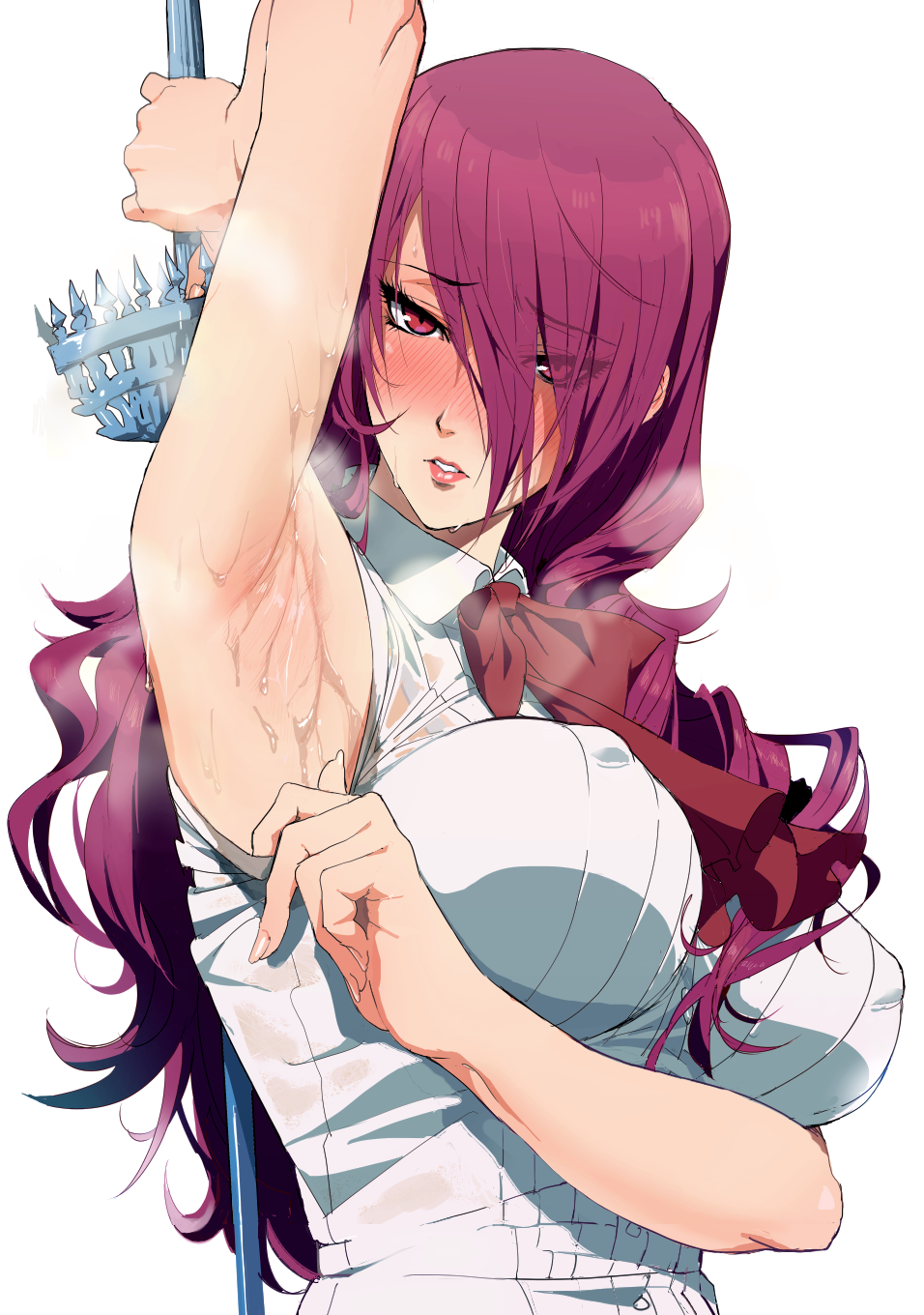 Mitsuru Kirijo - NSFW, Anime, Anime art, Persona, Mitsuru Kirijo, Armpits, Sweat