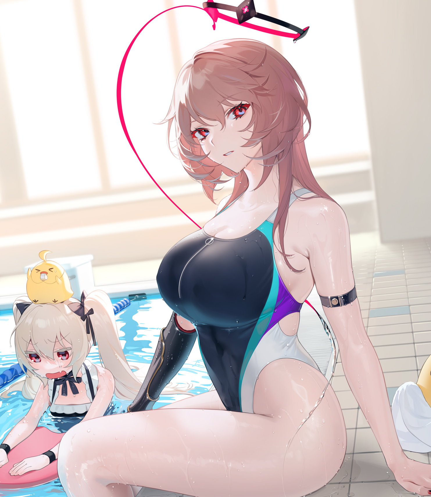 Azur lane - NSFW, Anime, Anime art, Azur lane, Games, Art, Girls, Swimming pool, Swimsuit, , Breast, Duca degli abruzzi, Manjuu, Ohisashiburi