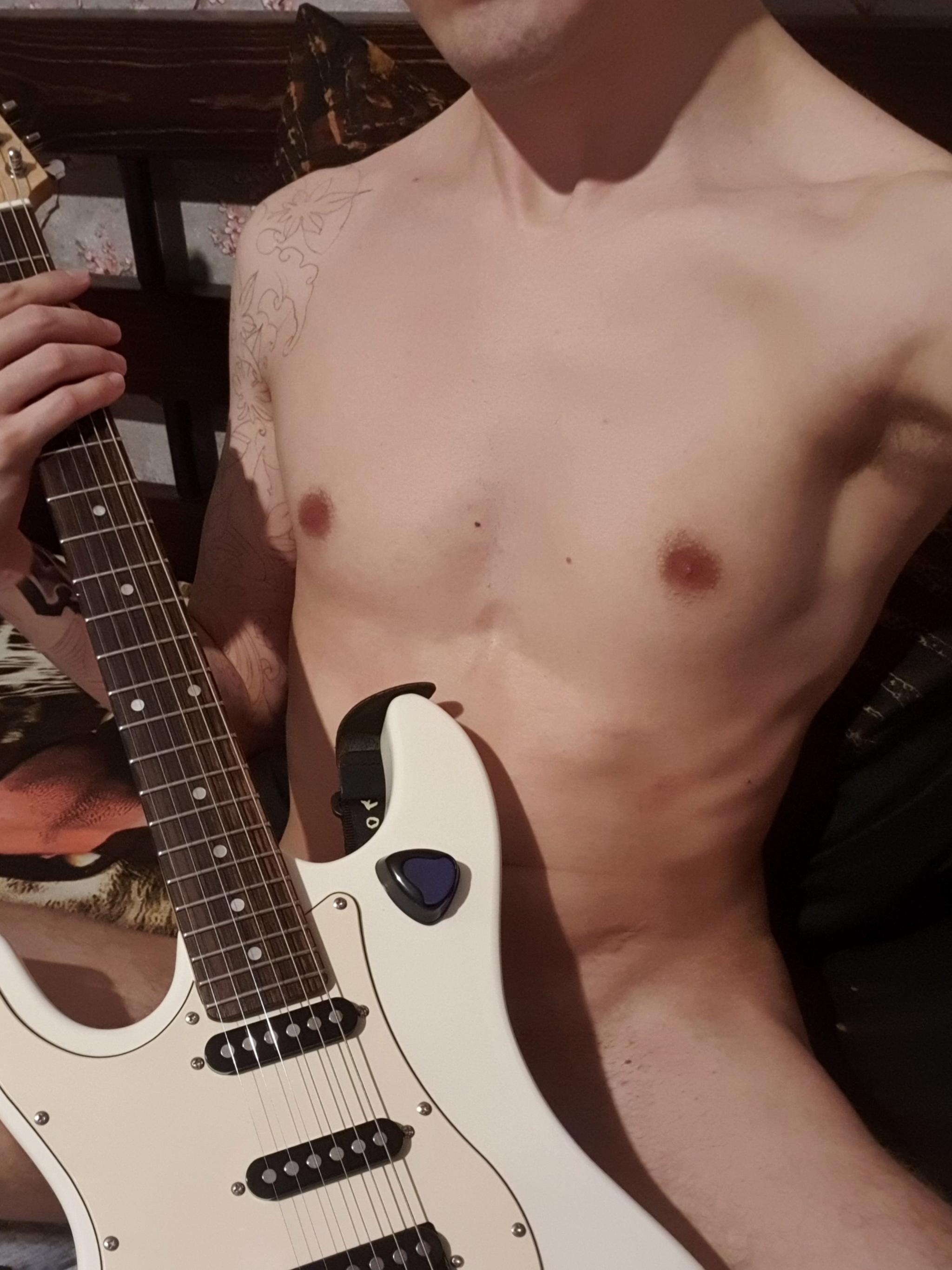 Return of the prodigal son - NSFW, My, Penis, Nudity, Erotic, Tattoo, Guitar, Longpost, 18+, Playgirl, Copyright, Author's male erotica