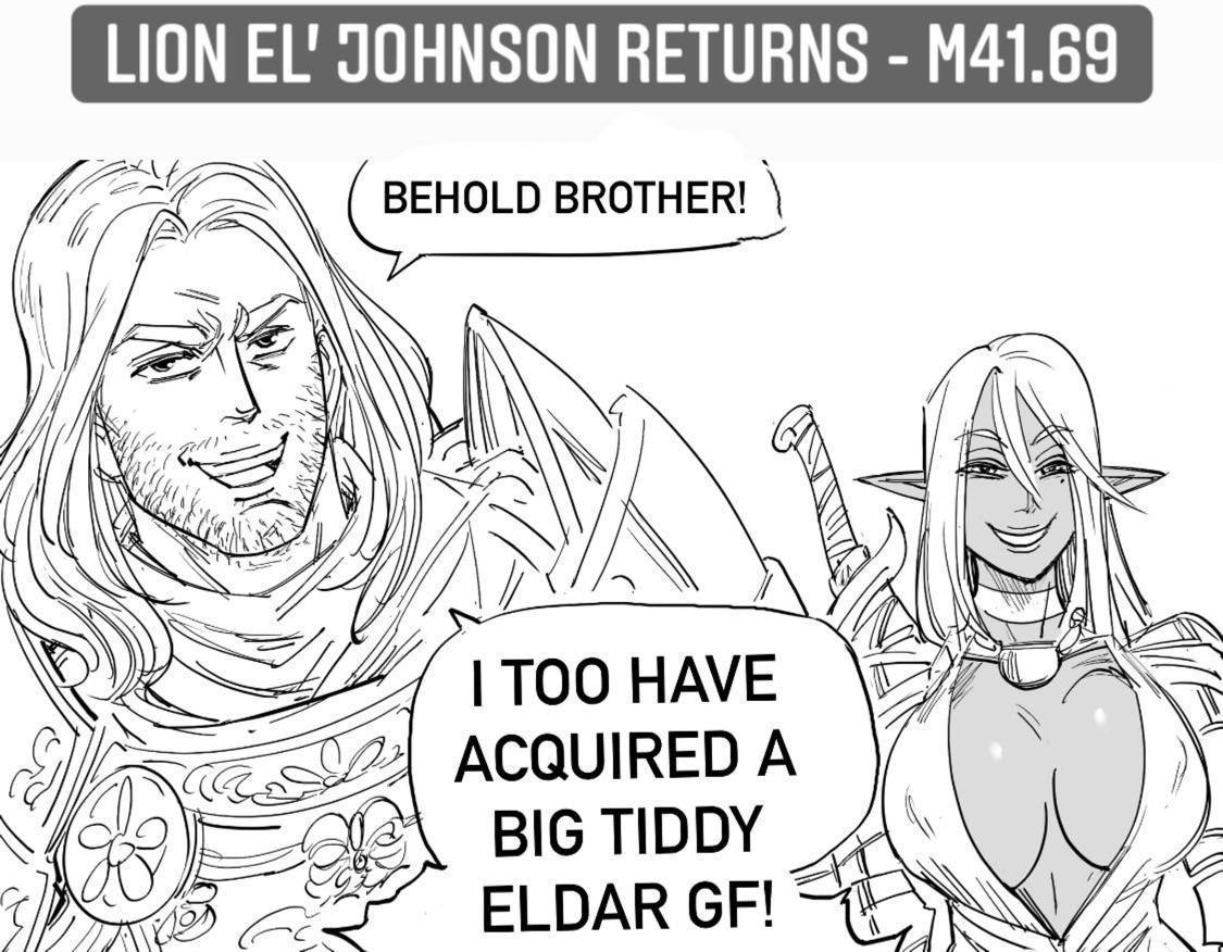 Return of El'Jonson - Warhammer 40k, Wh humor, Primarchs, Lion El`Jonson, Eldar, Boobs