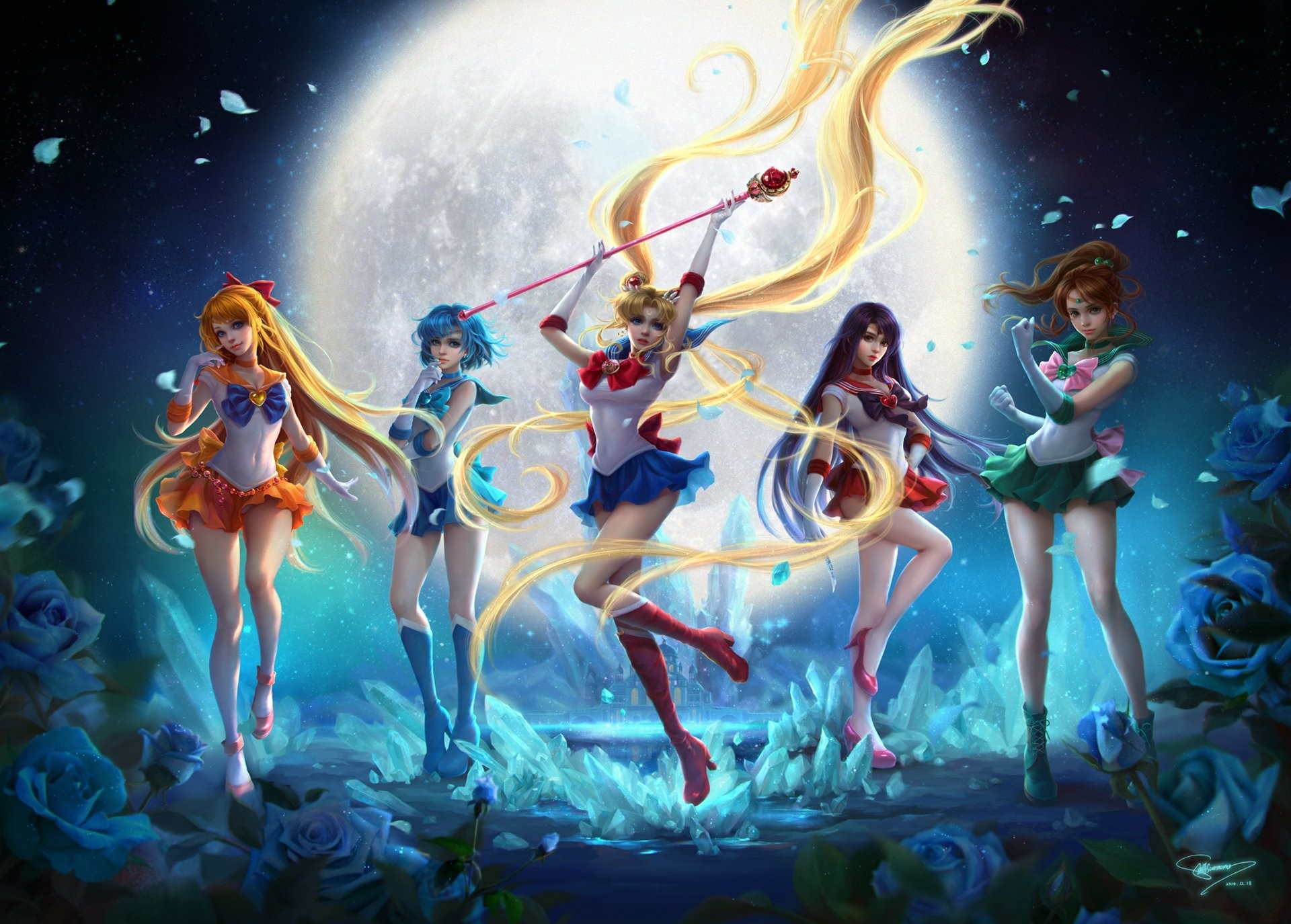 Sailor Guardians - Sailor Moon, Anime Art, Аниме