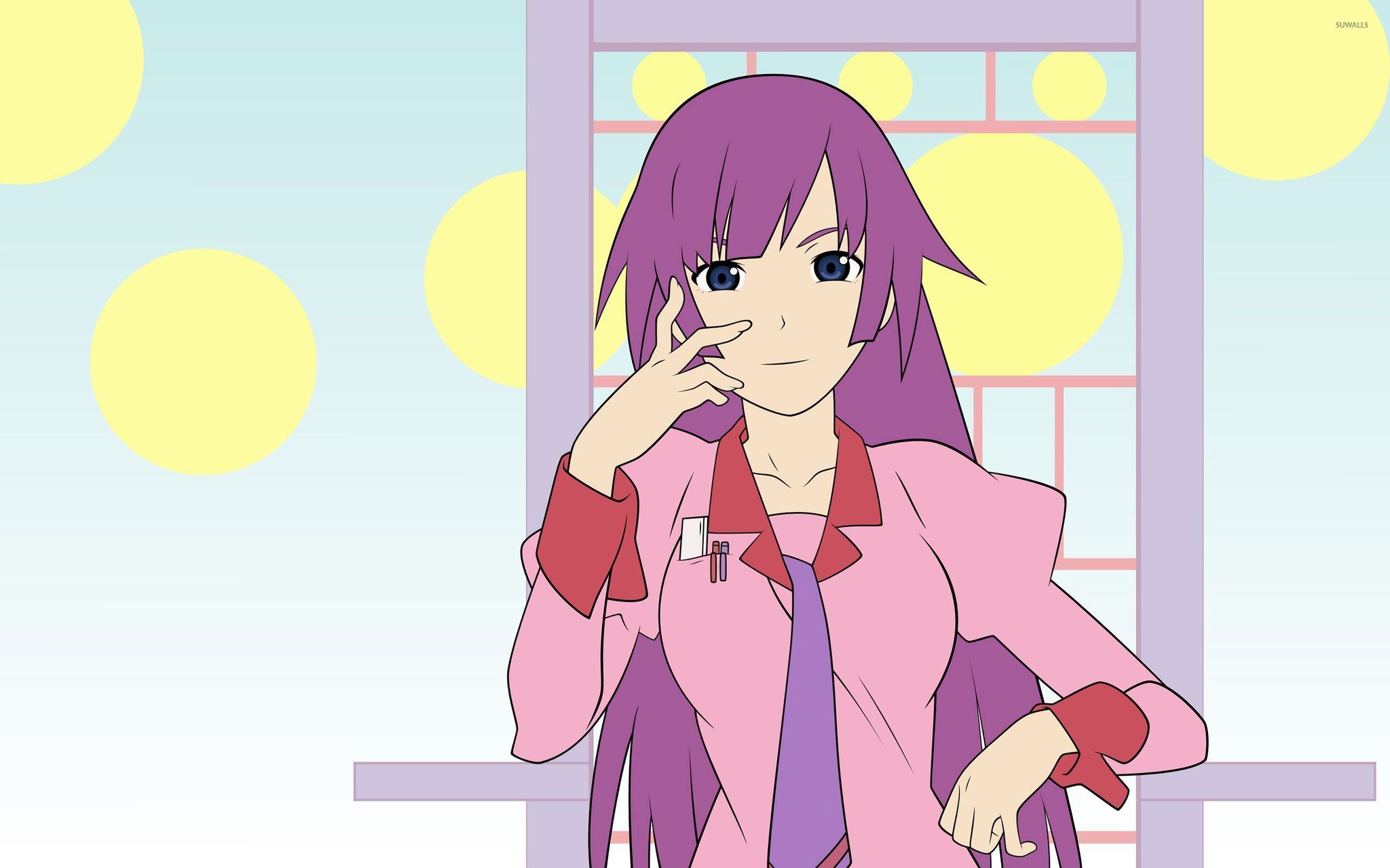 Art, wallpapers and screenshots of Hitagi - Monogatari series, Hitagi senjougahara, Art, Fan art, Wallpaper, Desktop wallpaper, Anime, Screenshot, Longpost