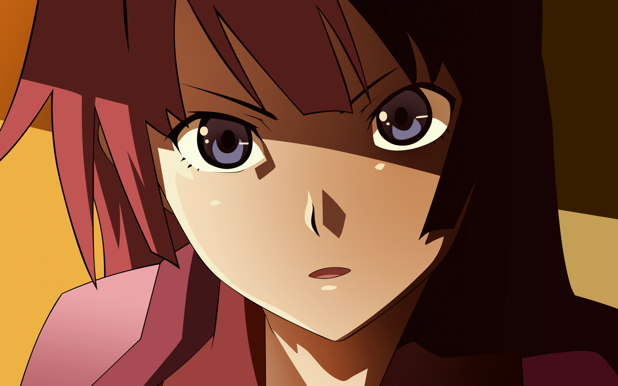 Art, wallpapers and screenshots of Hitagi - Monogatari series, Hitagi senjougahara, Art, Fan art, Wallpaper, Desktop wallpaper, Anime, Screenshot, Longpost