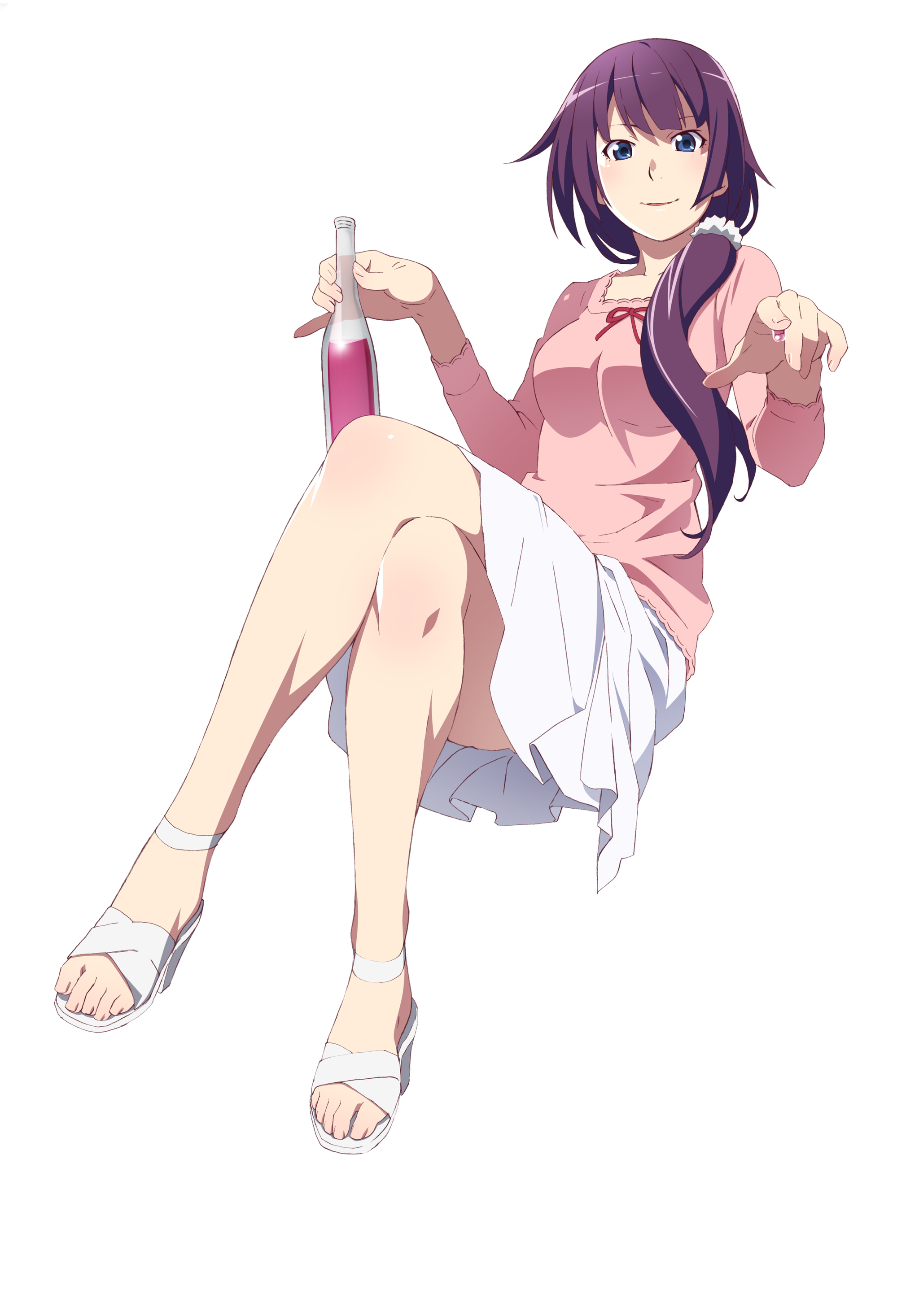 Art, wallpapers and screenshots of Hitagi - Monogatari series, Hitagi senjougahara, Art, Fan art, Wallpaper, Desktop wallpaper, Anime, Screenshot, Longpost