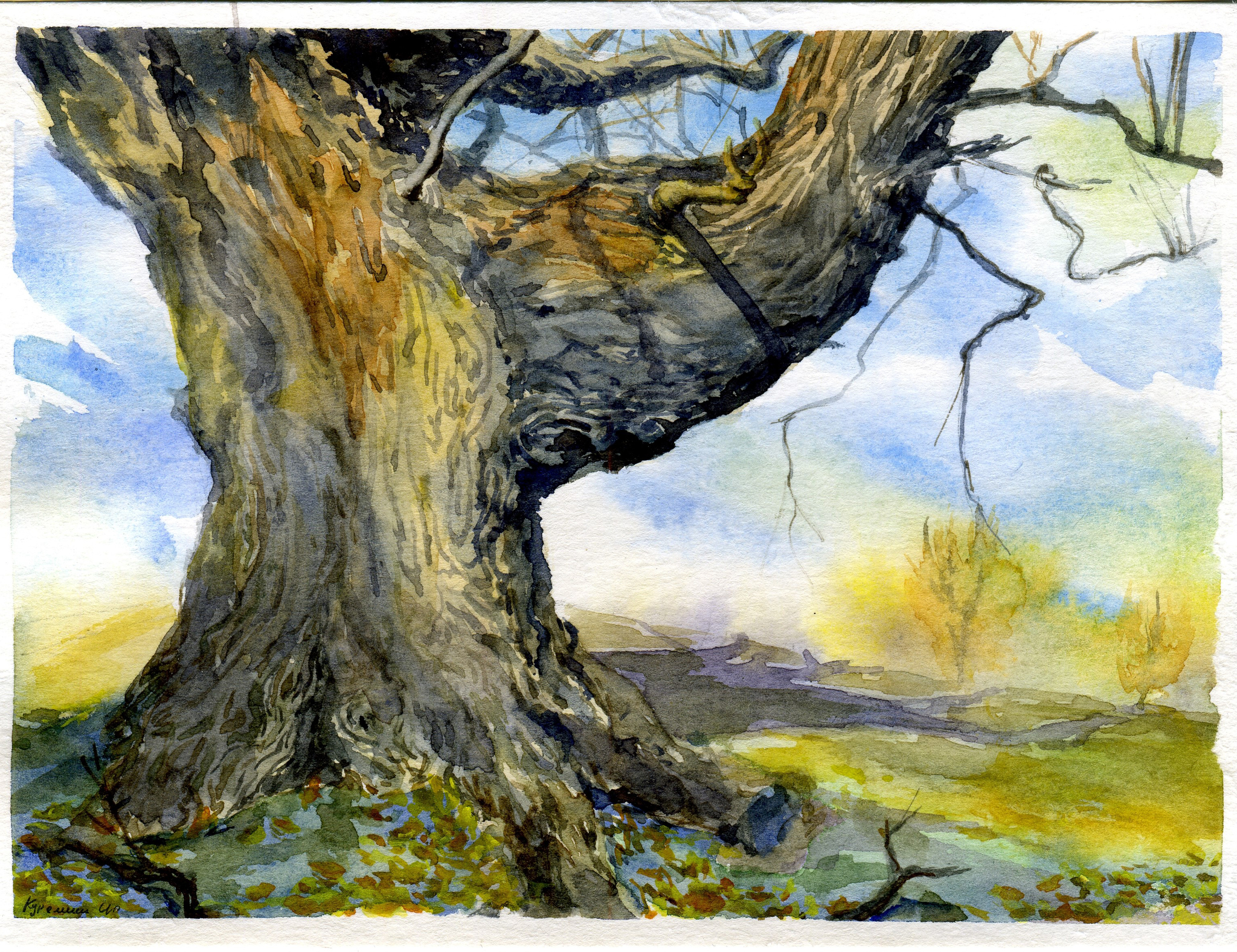 Watercolor - My, Watercolor, Painting, Drawing, Nature, Landscape, Longpost