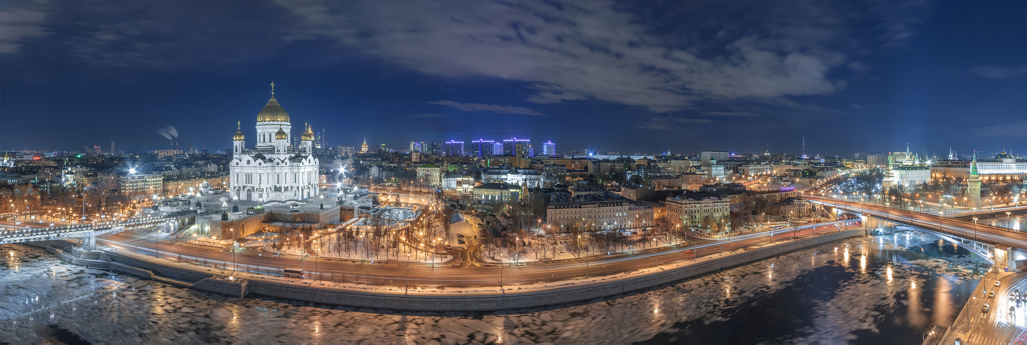 From the roof of the House on the Embankment - My, Moscow, The photo, Night, Roofing, Longpost, Ruffers