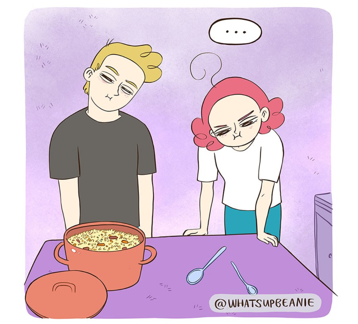 Last spoons - Comics, Whatsupbeanie, Fatigue, Dirty dishes, Dinner, Translated by myself, Longpost