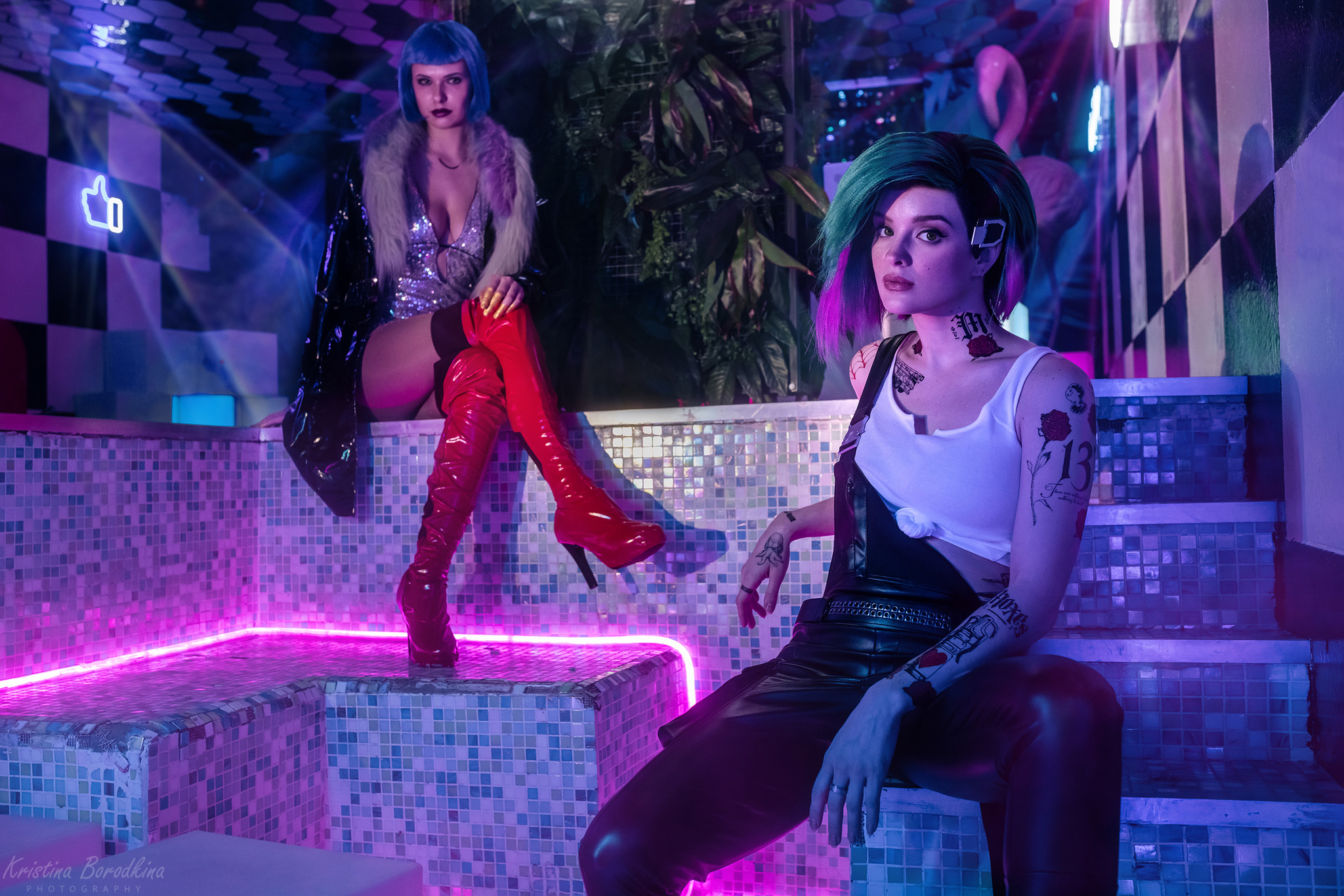 Cosplay on Judy Alvarez and Evelyn Parker on the game Cyberpunk 2077 - Cyberpunk, Cyberpunk 2077, CD Projekt, Sofia Letyago, Miroslava Ladovir, Girls, Cosplay, Longpost