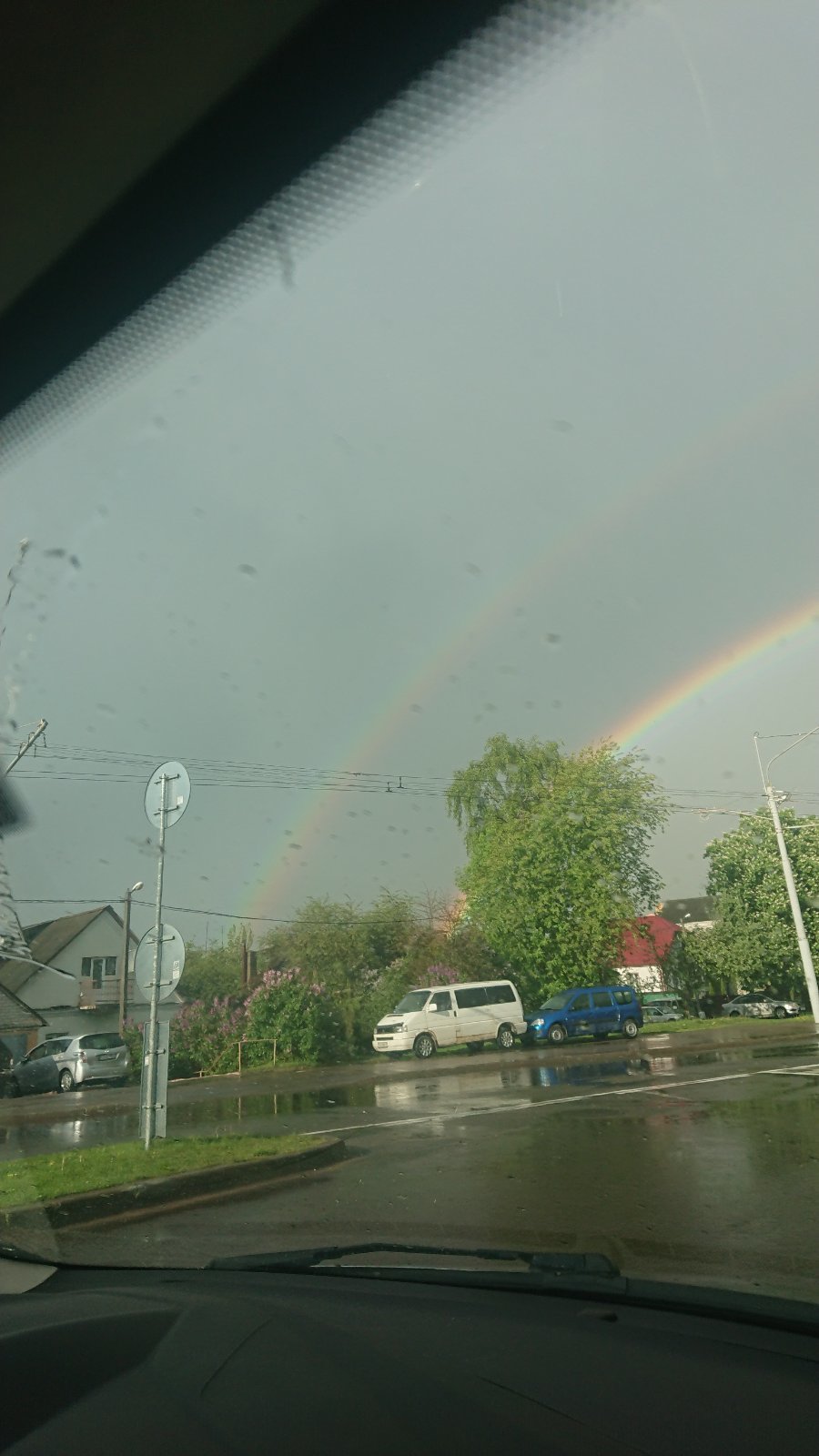 Double rainbow over Minsk - My, Minsk, Rainbow, Double Rainbow, Republic of Belarus, Photo on sneaker, Longpost