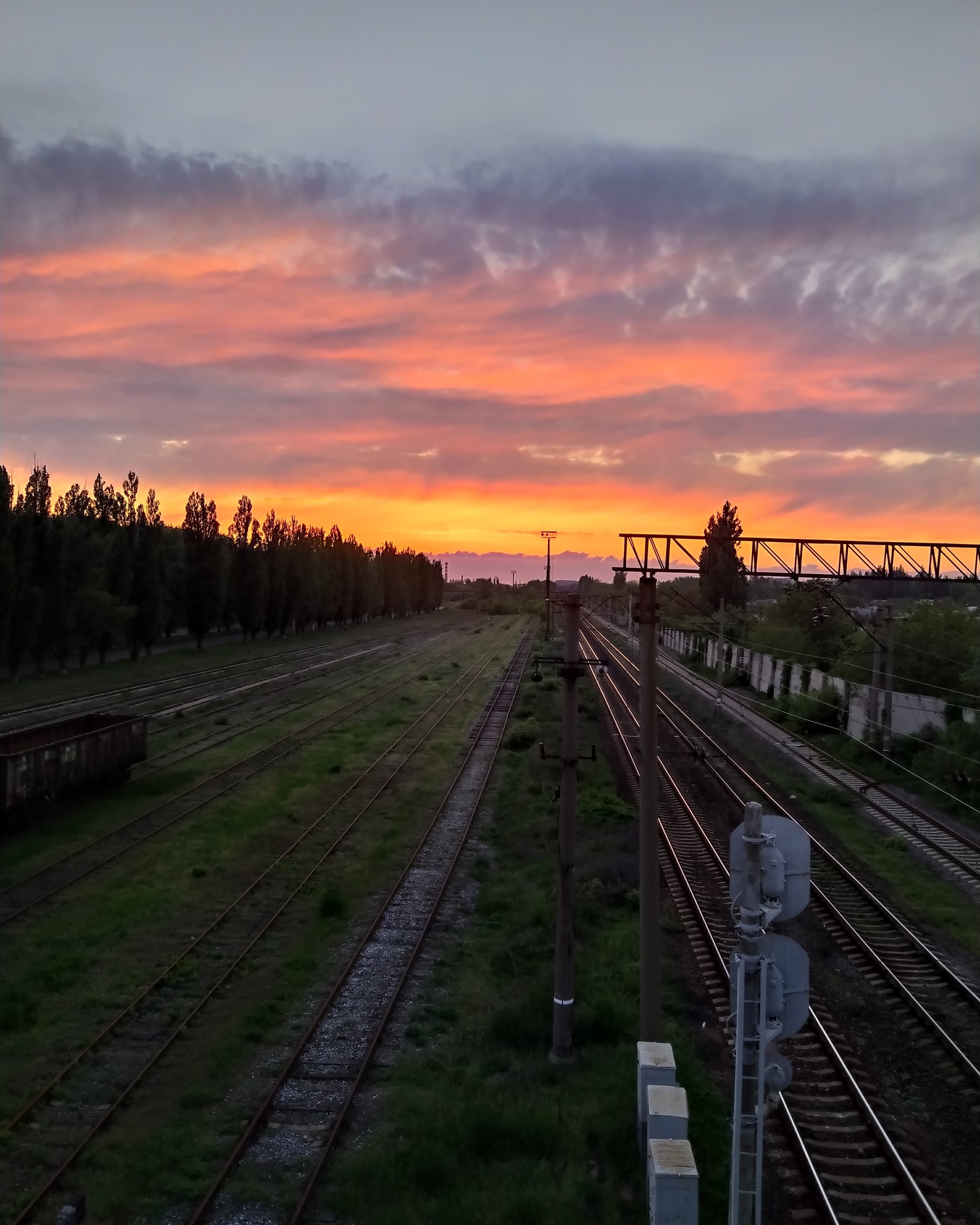 Немного закатного железнодорожного | Пикабу