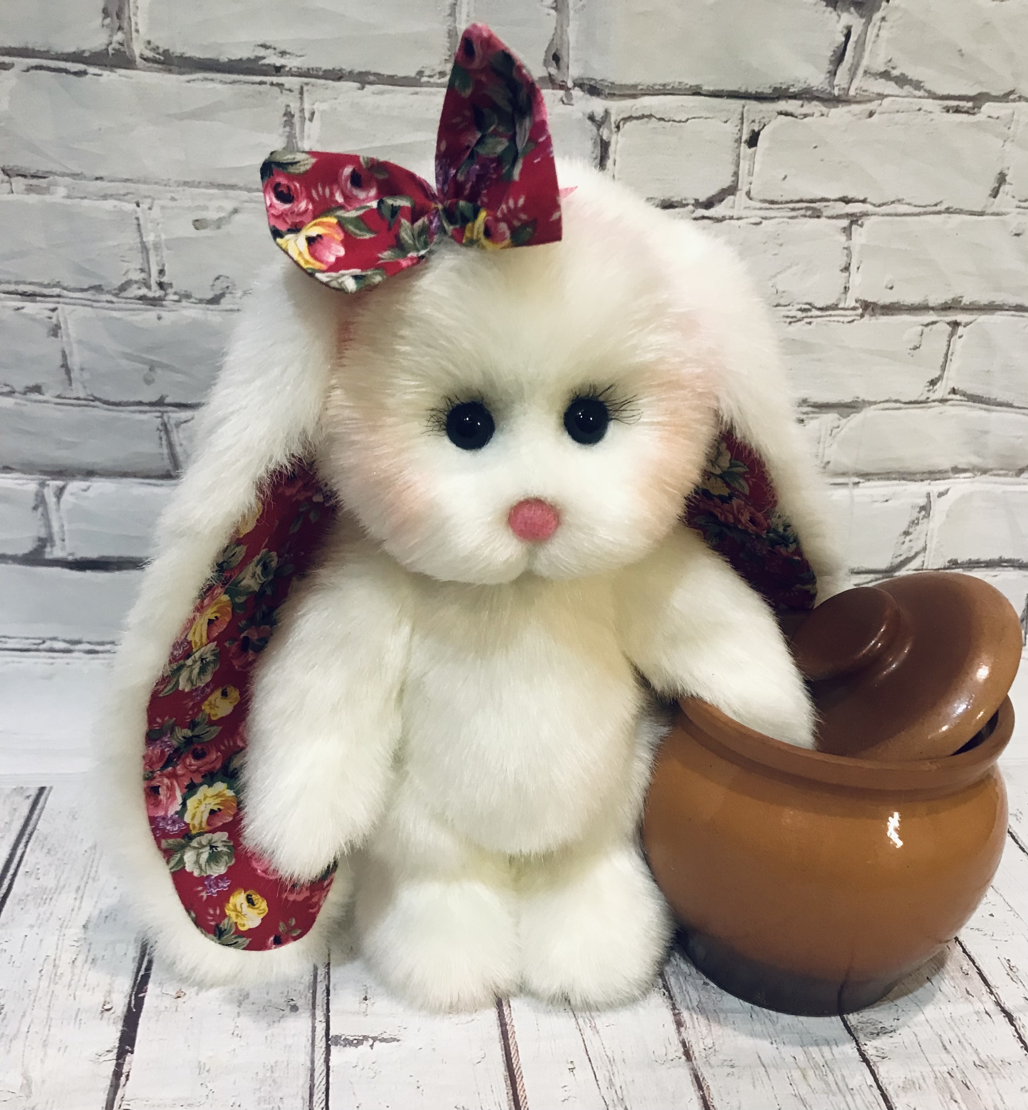 White handmade fluffies - My, hare, Soft toy, Fluffy, Handmade, Longpost, Needlework without process