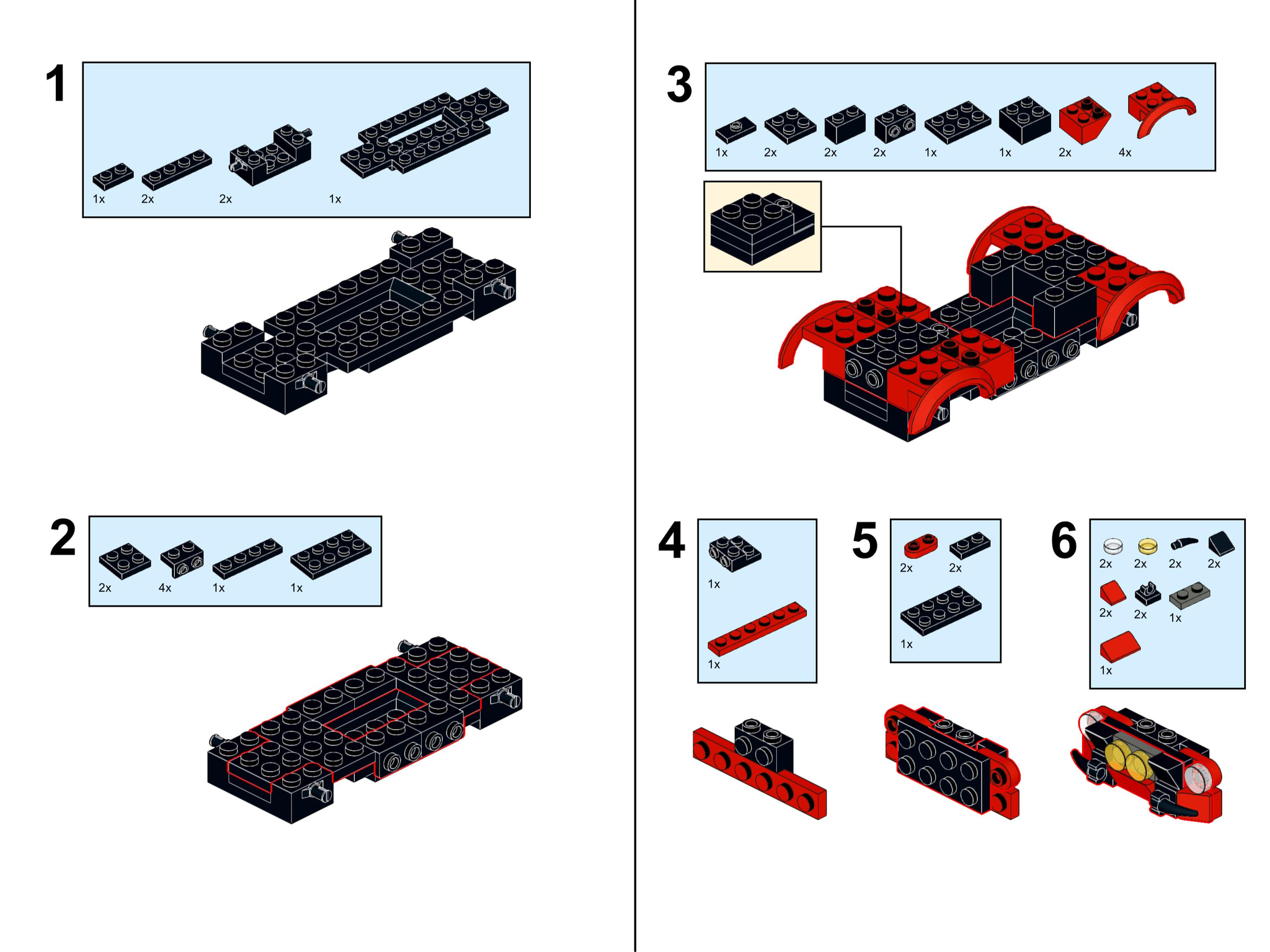 LEGO City Ford Mustang (instruction) - My, Lego, Constructor, Homemade, Longpost, Moc