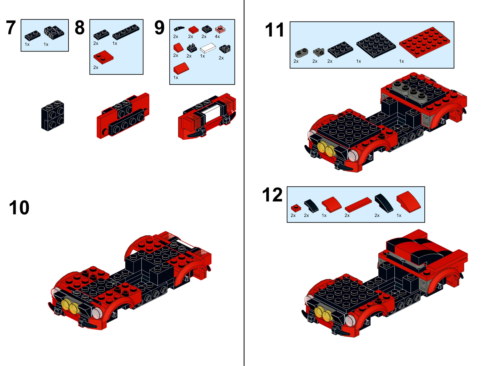 LEGO City Ford Mustang (instruction) - My, Lego, Constructor, Homemade, Longpost, Moc